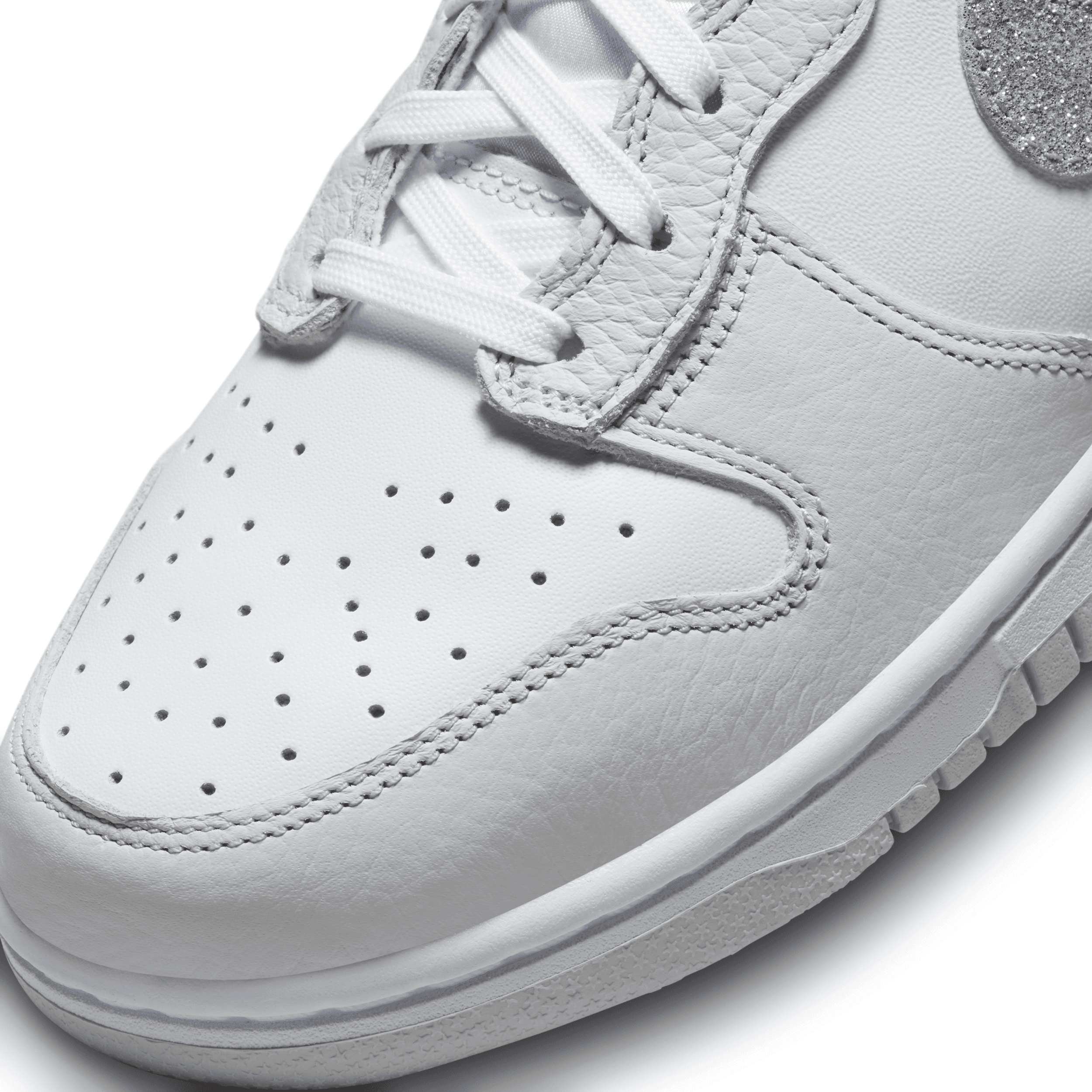 Nike Dunk High Glitter Swoosh White Grey Fog (W) - FJ4578-100