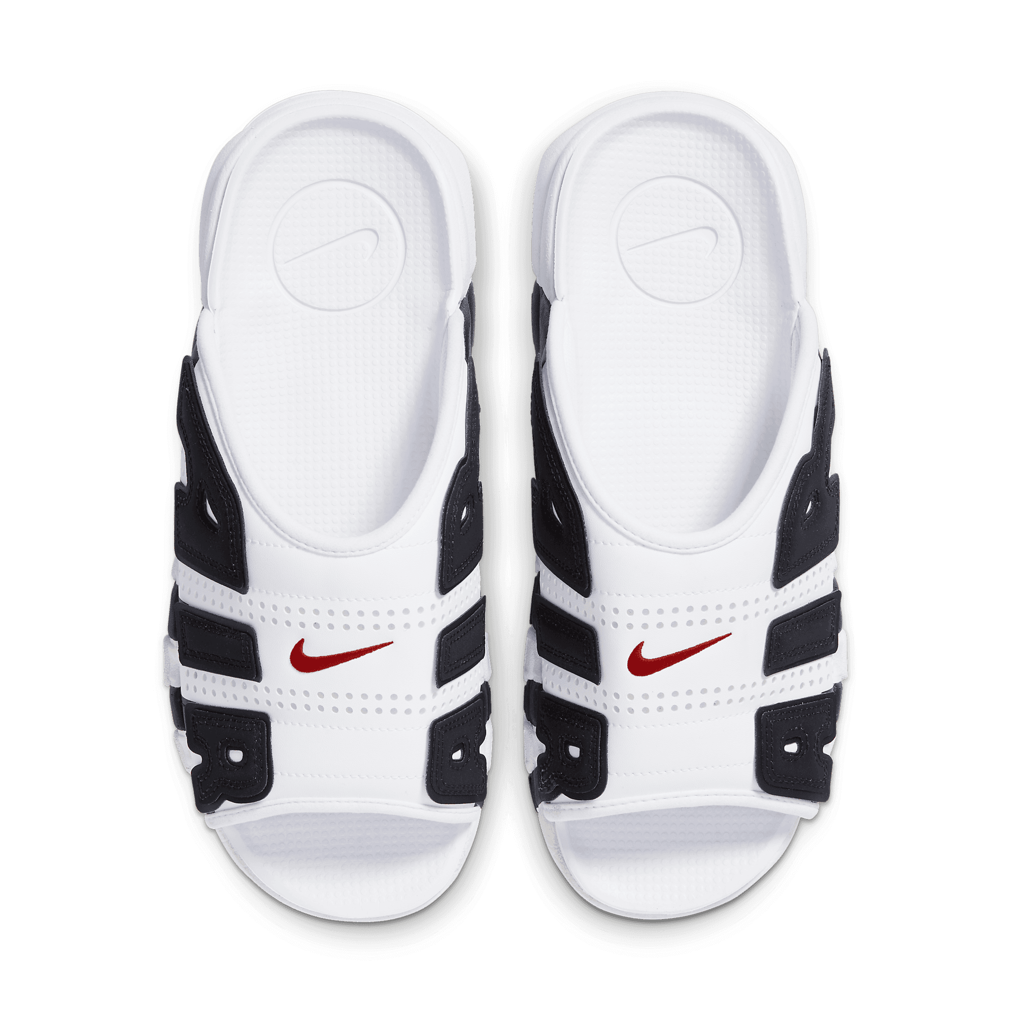 Nike Air More Uptempo Slide White Varsity Red Black - FB7818-100