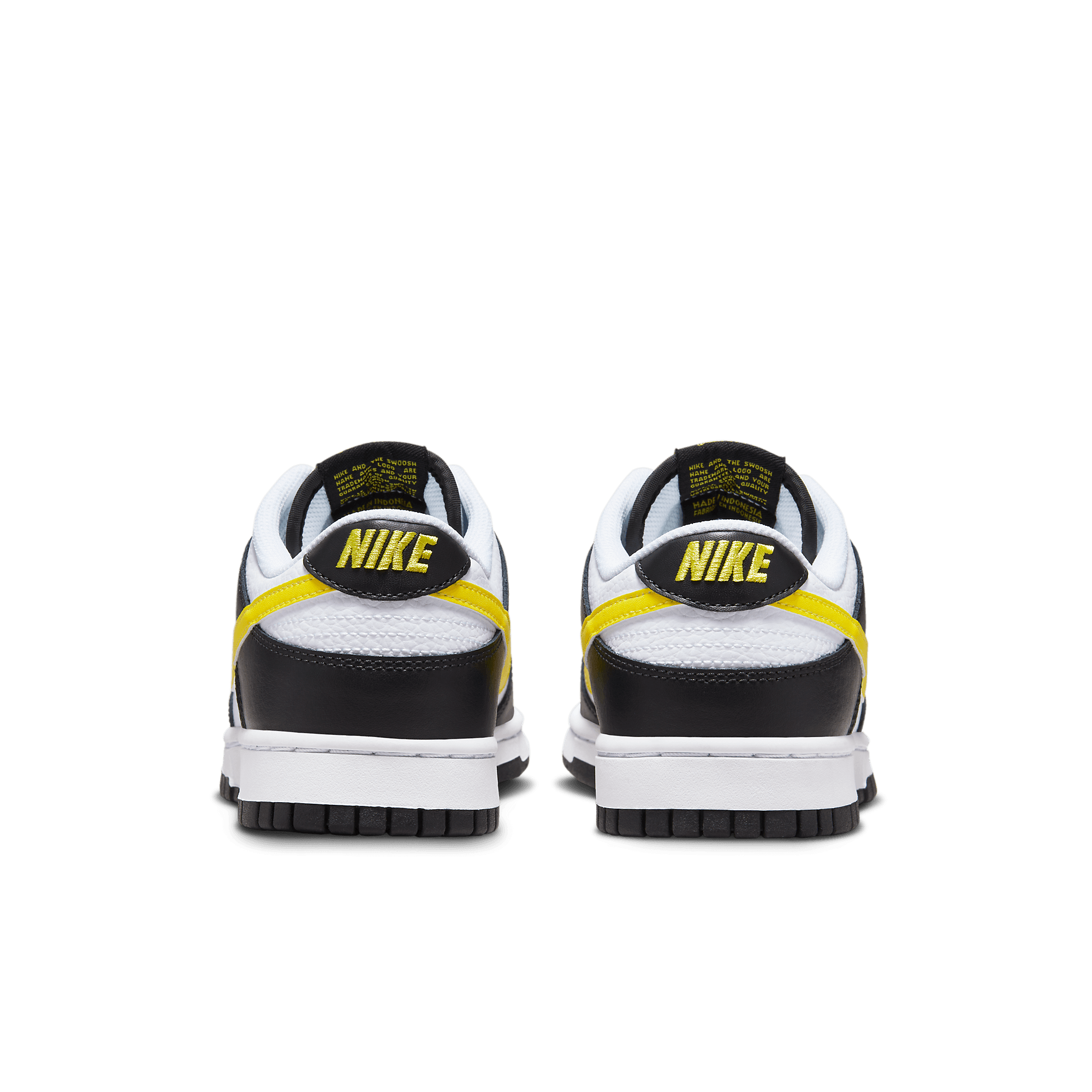 yellow black and white dunks