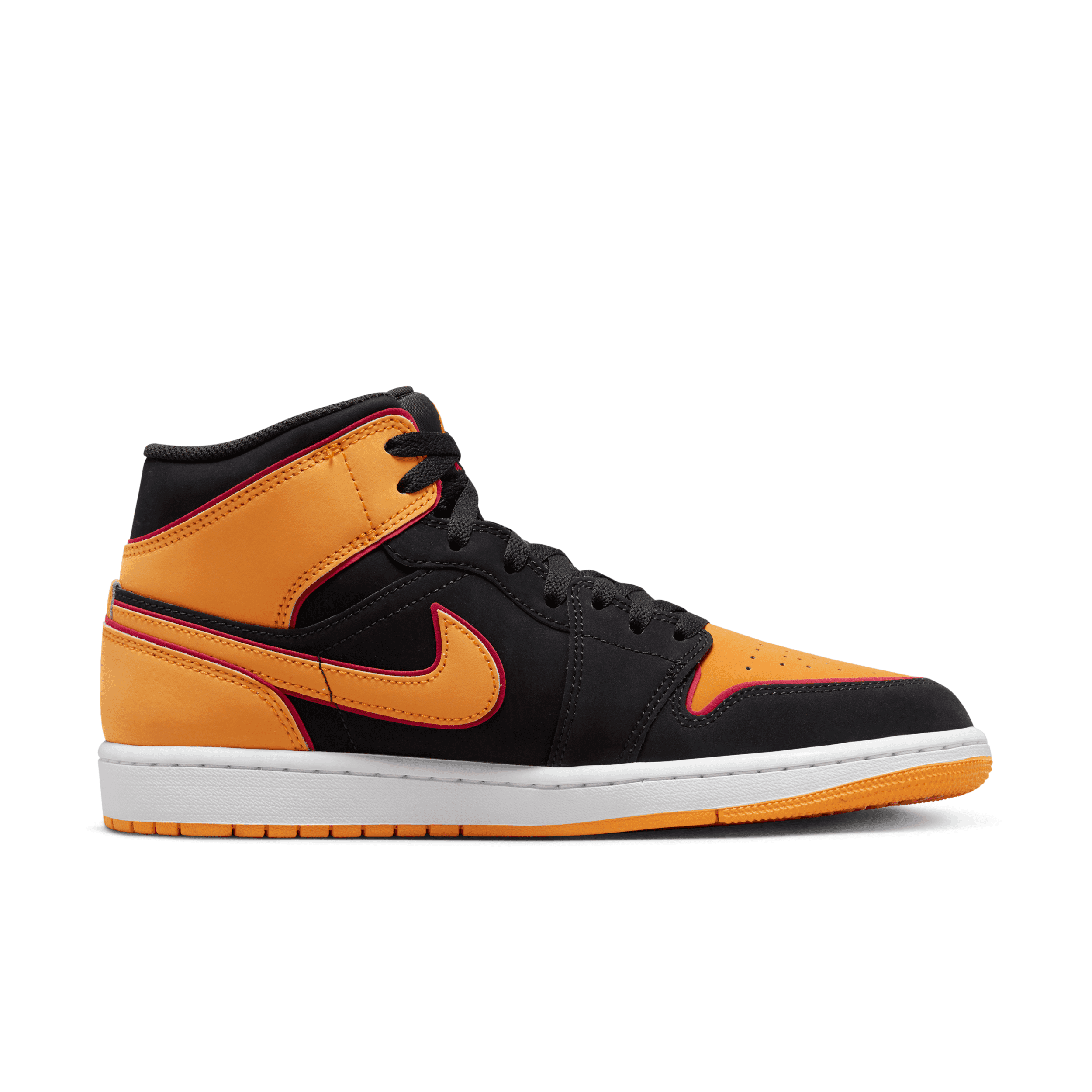 Air Jordan 1 Mid SE Black Vivid Orange Cardinal Red - FJ4923-008