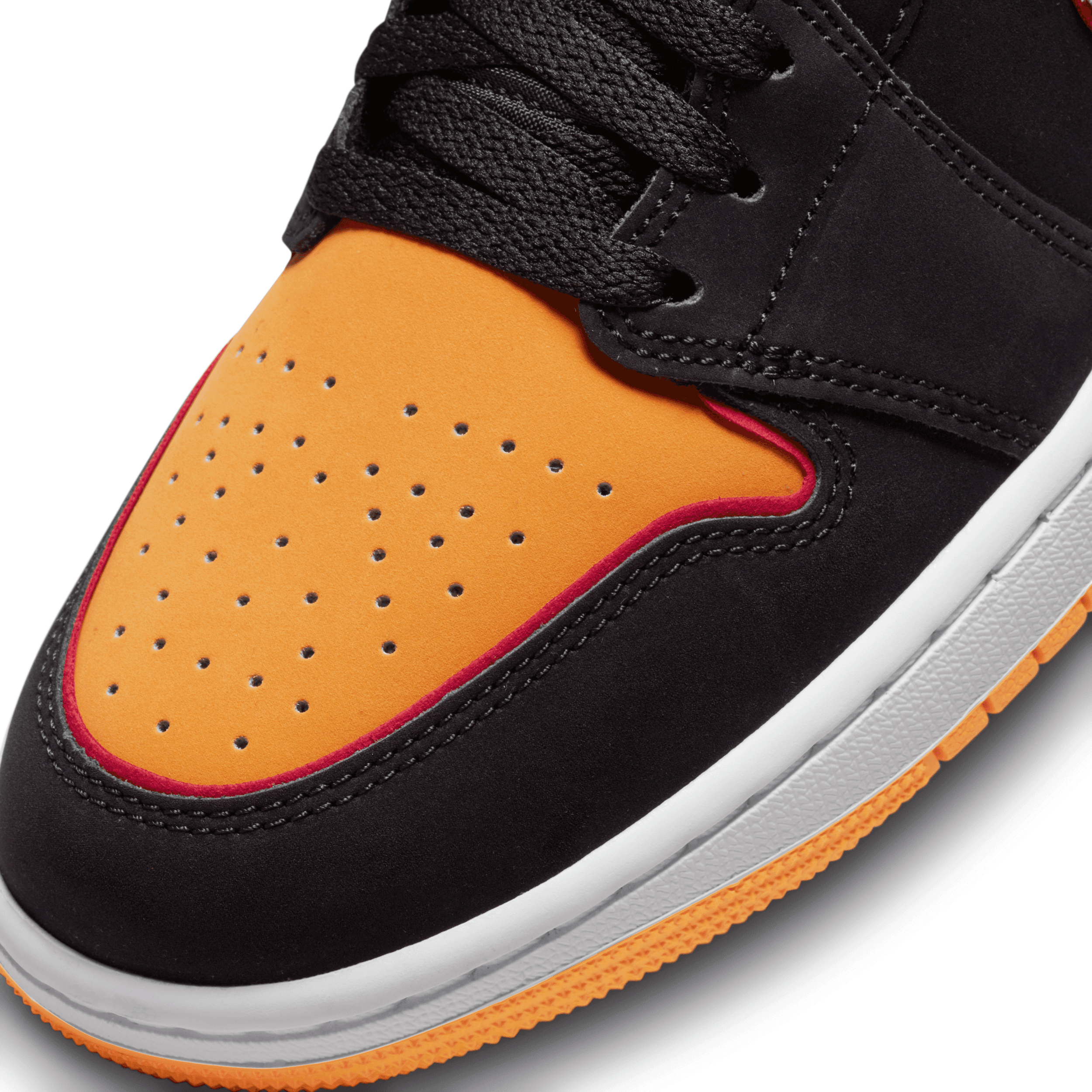 Air Jordan 1 Mid SE Black Vivid Orange Cardinal Red - FJ4923-008