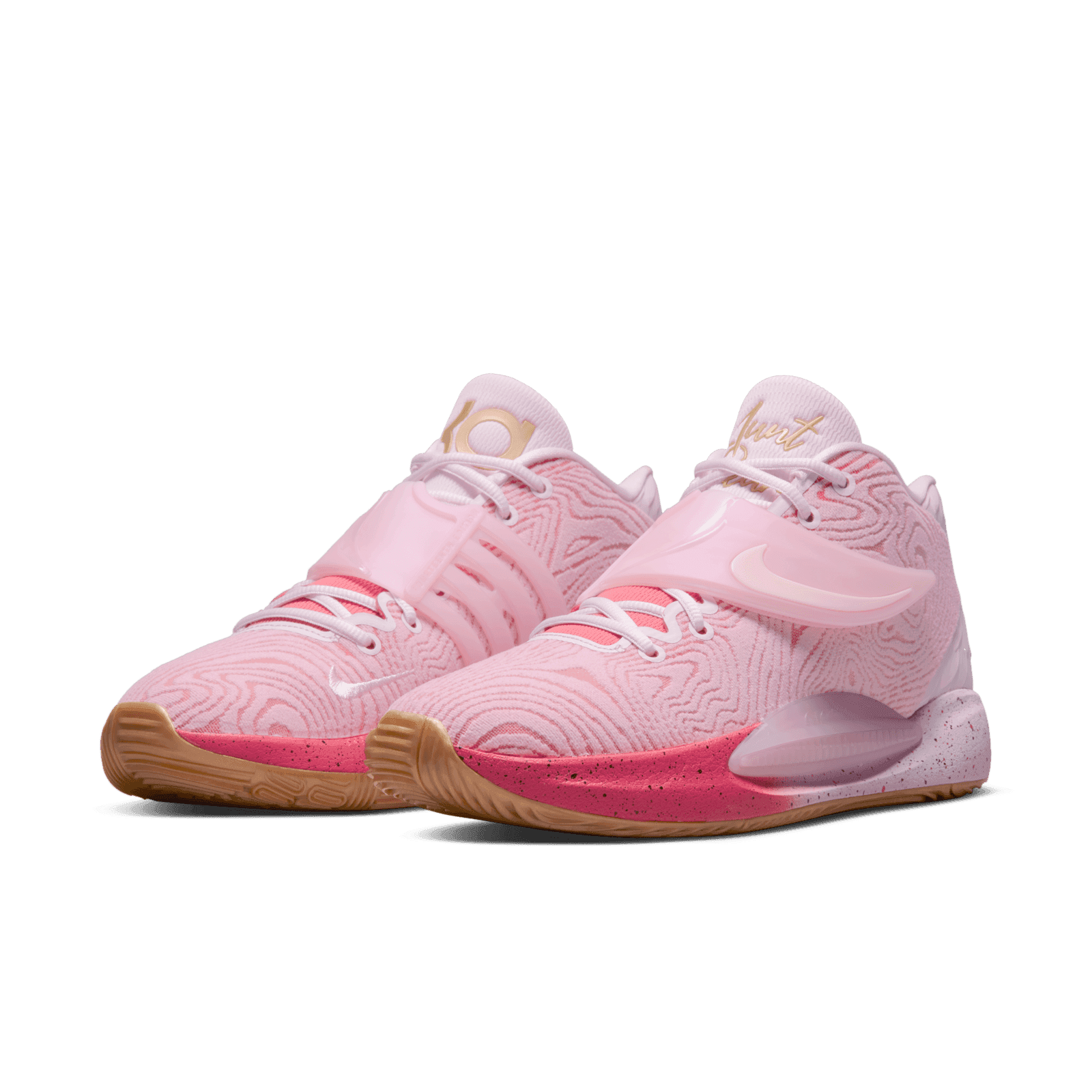 Nike KD 14 EP Aunt Pearl Pink White Gold Men\'s Shoes DC9379-600 Size 11 Nike KD14 Seasonal Aunt Pearl Regal Hyper Pink Rose KD 14  main image 2