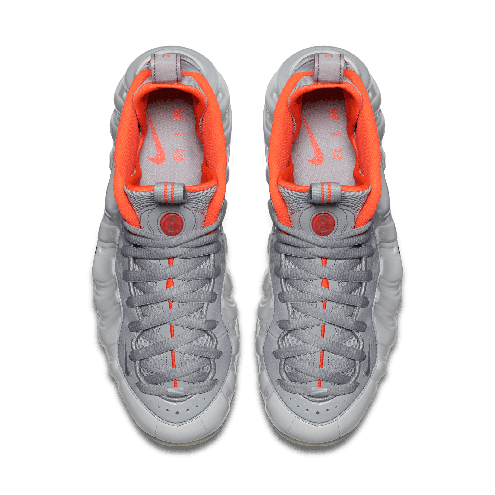 Pure Platinum Grey And Orange Foamposites Nike Foamposite Foams