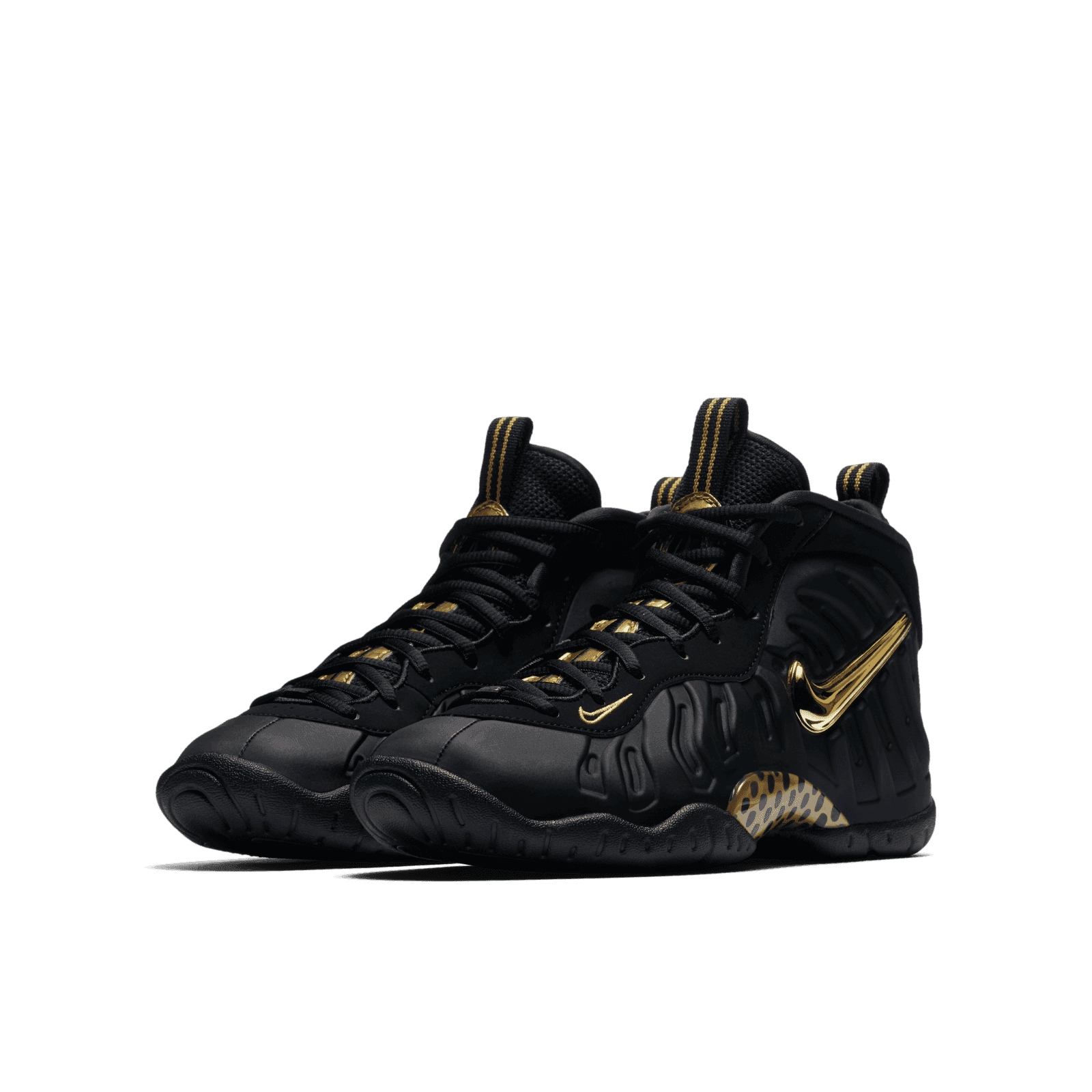 Nike Air Foamposite Pro Black Metallic Gold (GS) - 644792-010 Nike Air Foamposite Pro Black Metallic Gold (GS) - 644792-010