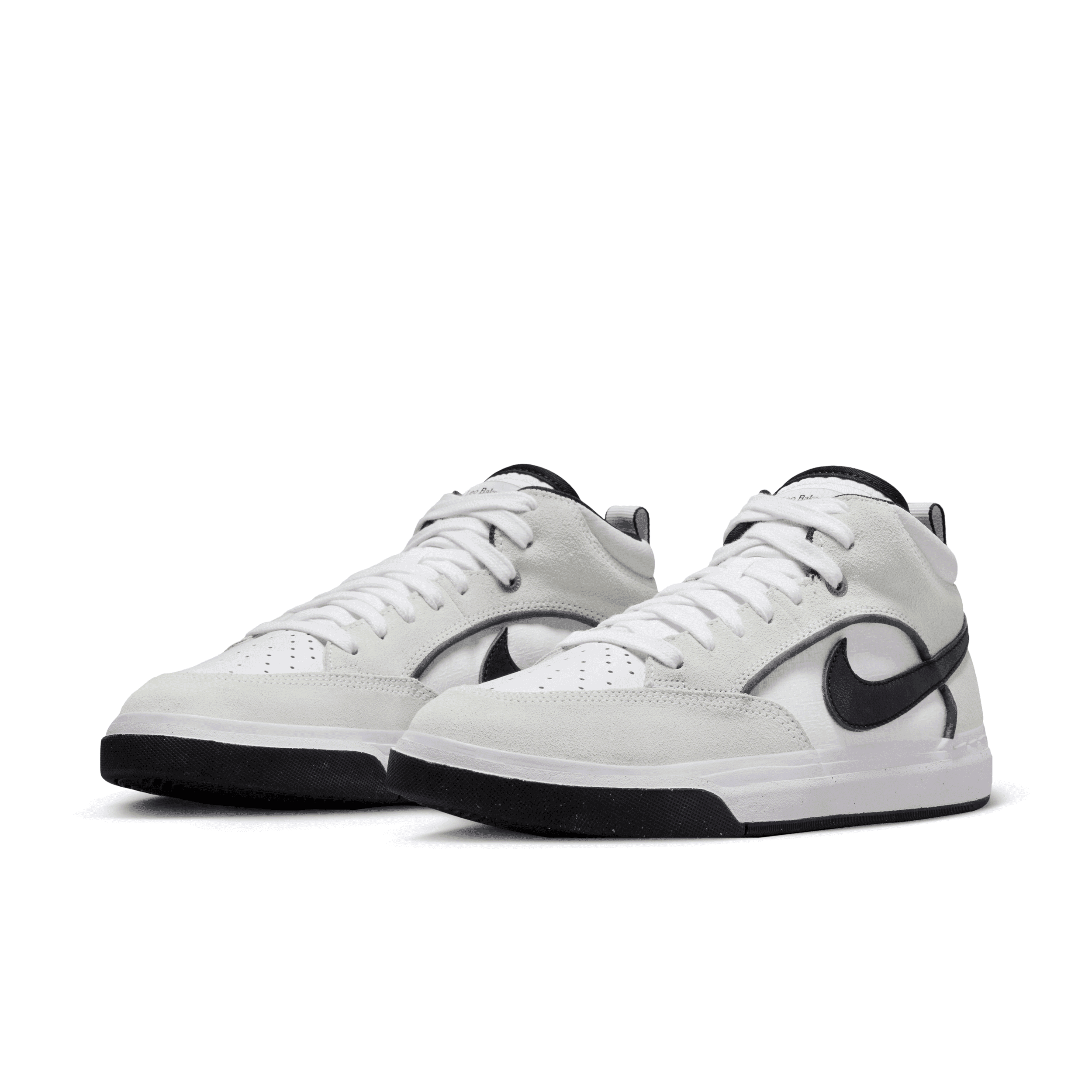 Nike SB React White Gray Leather Leo Baker Shoes Sneaker Mens 9.5 DX4361-100 Nike SB React White Gray Leather Leo Baker Shoes Sneaker  main image 2