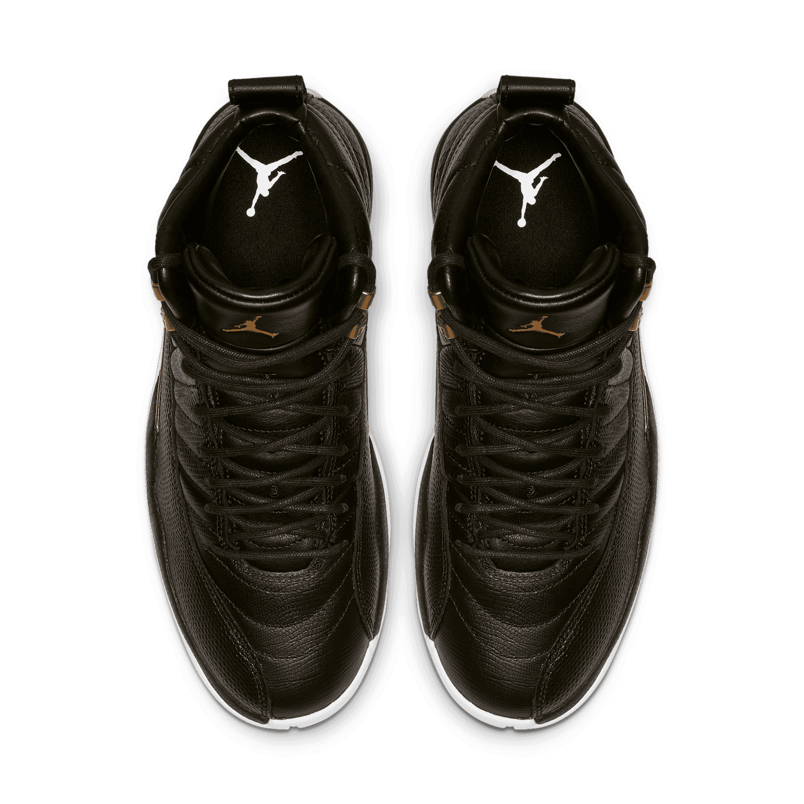 jordan 12 black white metallic gold