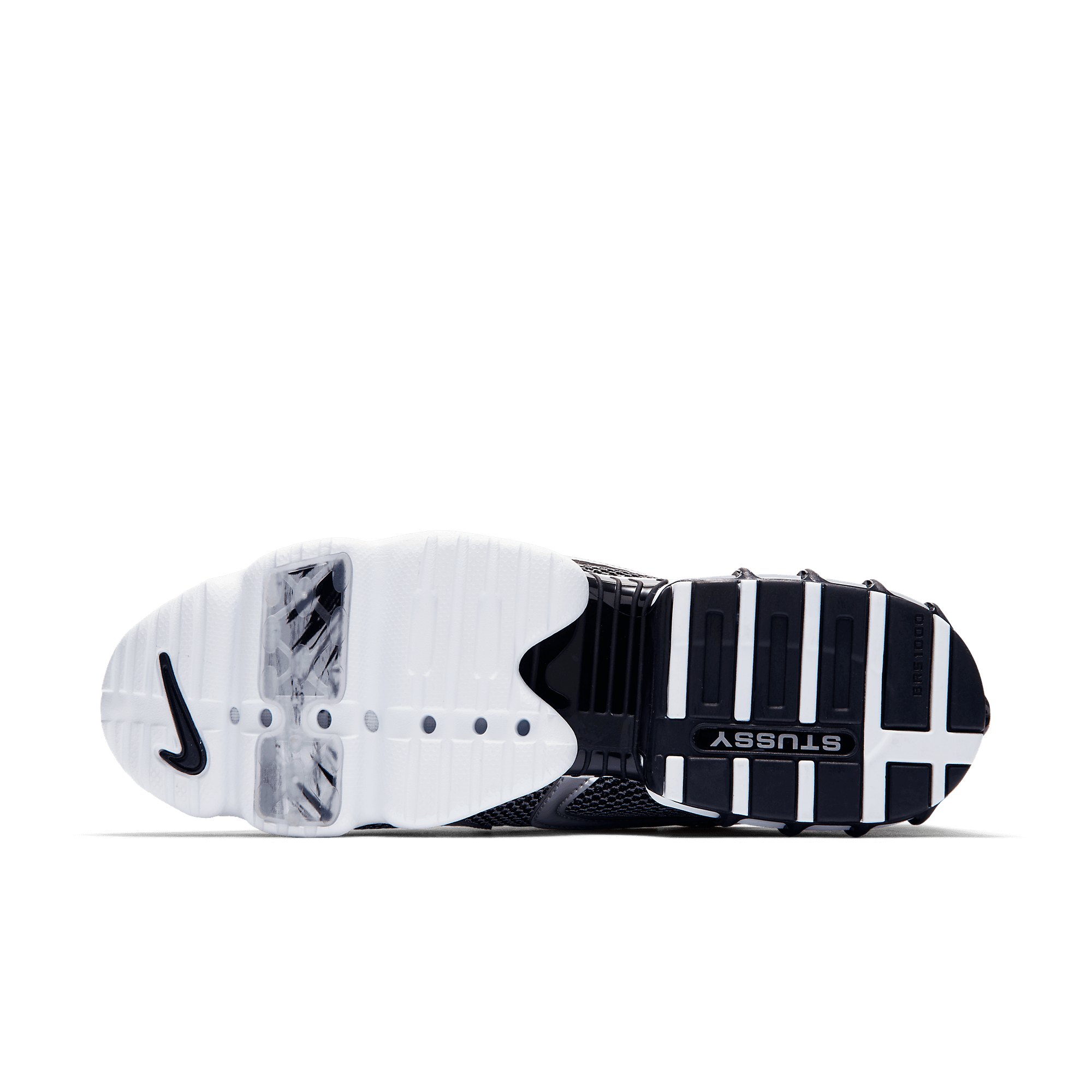 STUSSY CU1854-001 スニーカー ブラック/シルバー STUSSY × NIKE AIR ZOOM SPIRIDON CAGED 