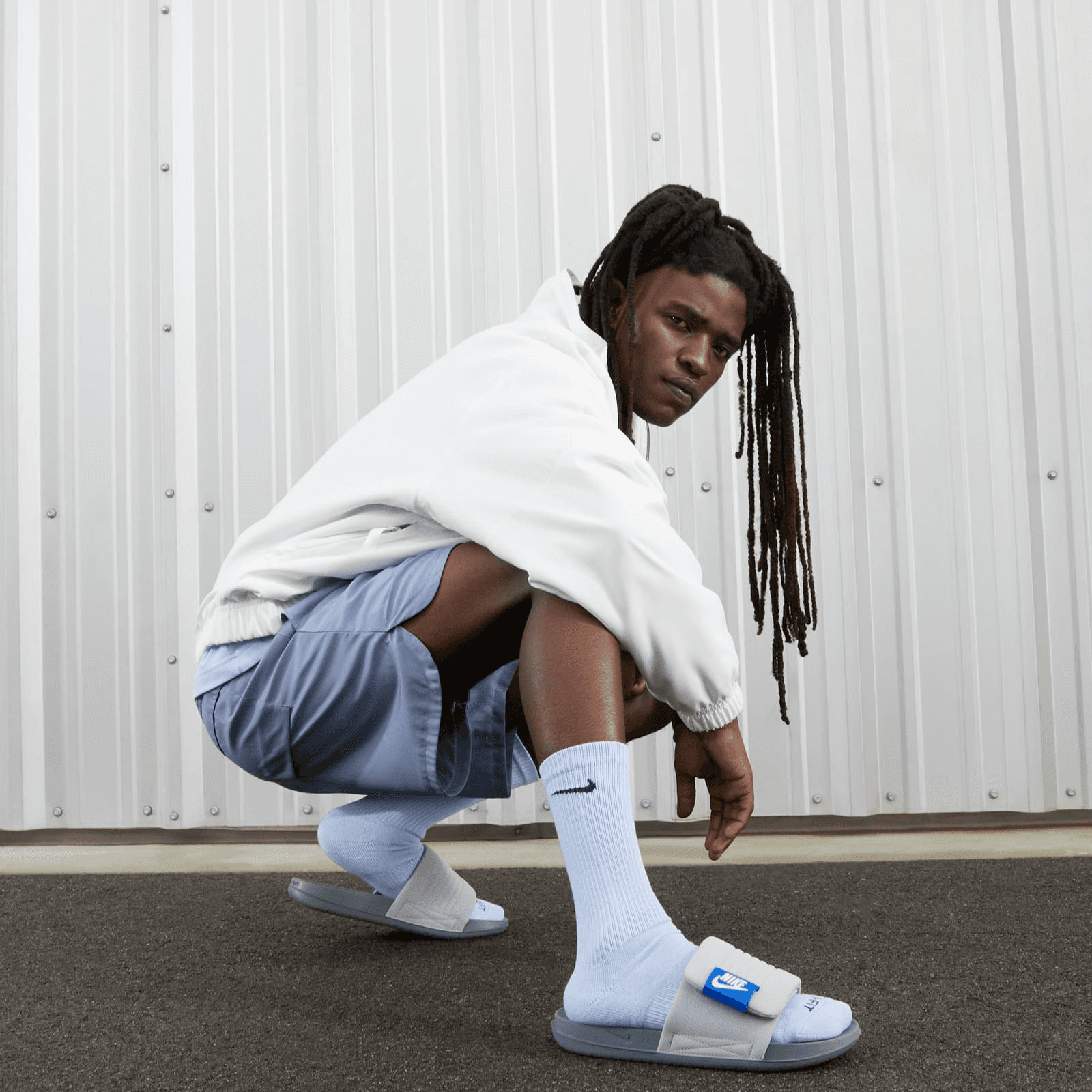 Nike Offcourt Adjust Slide 'Wolf Grey Royal' - DQ9624-002