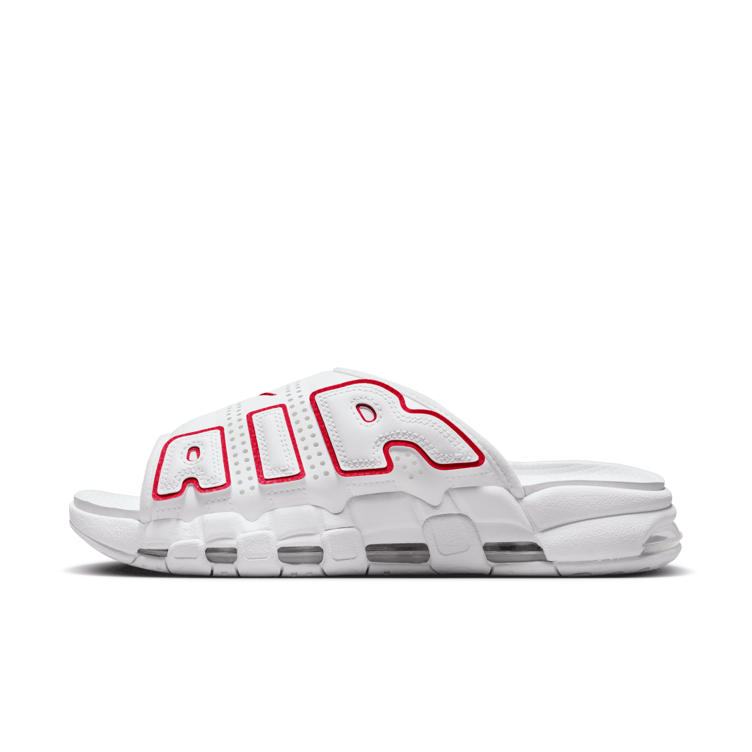 【U☆U 】NikeAir More Uptempo Slide Nike Air More Uptempo Slide 'White University Red' - FD9884-100