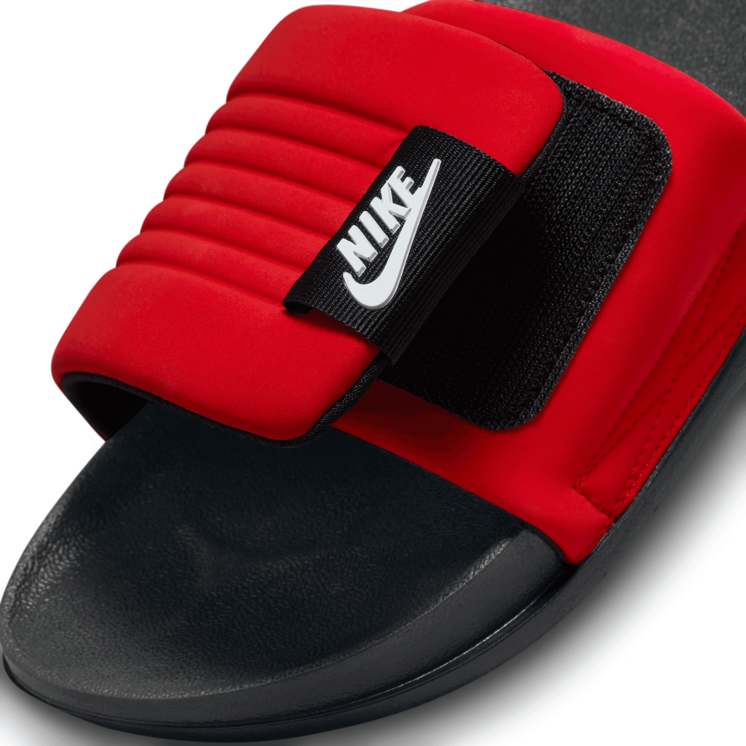 nike slides black and red