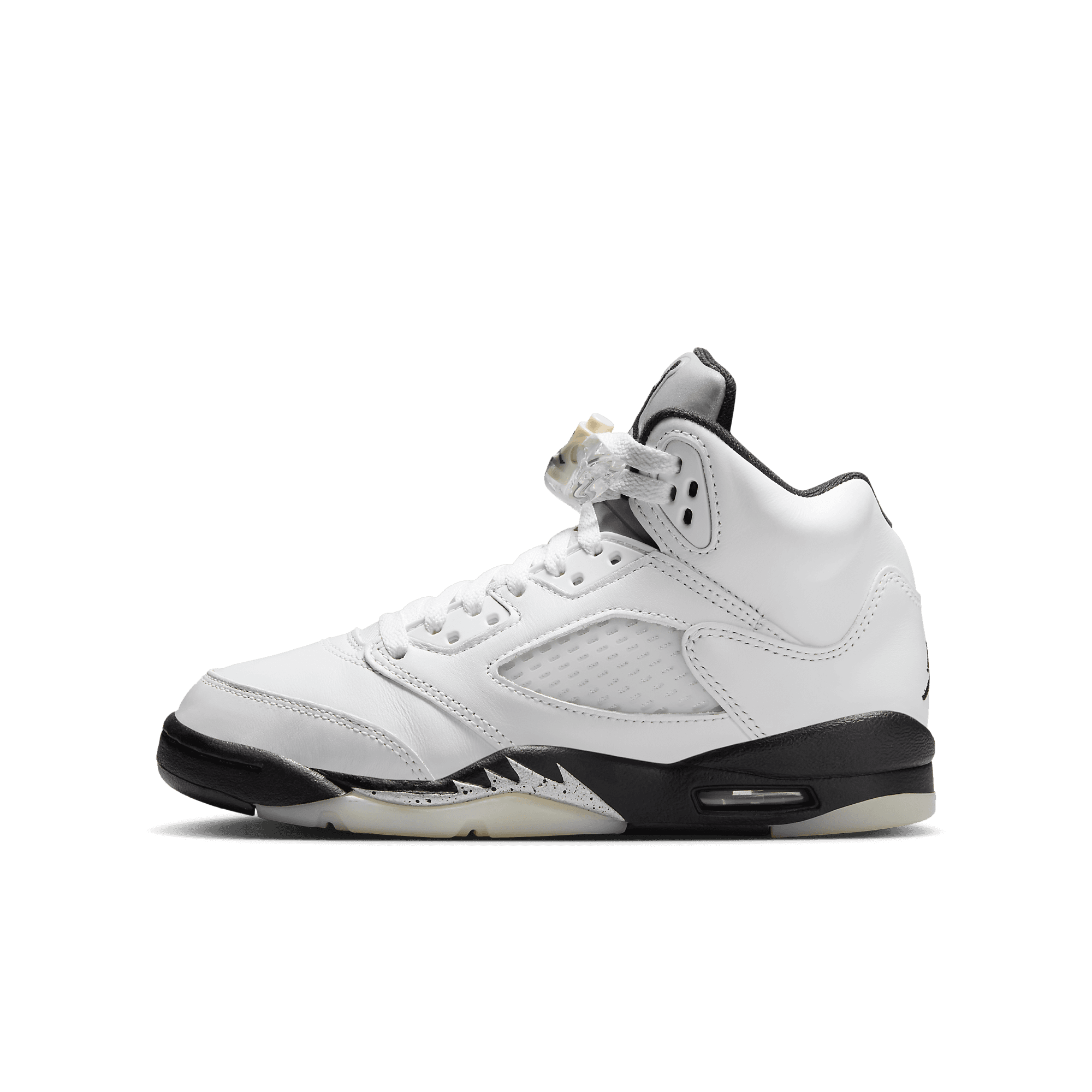 Air Jordan 5 Retro White Metallic Black (GS) - 440888-110
