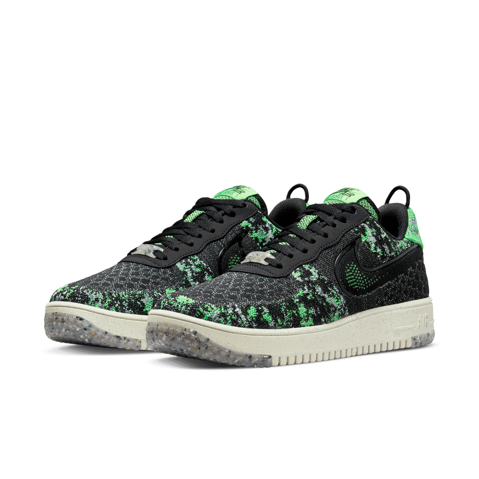 Nike Air Force 1 Crater Flyknit NN Black Scream Green