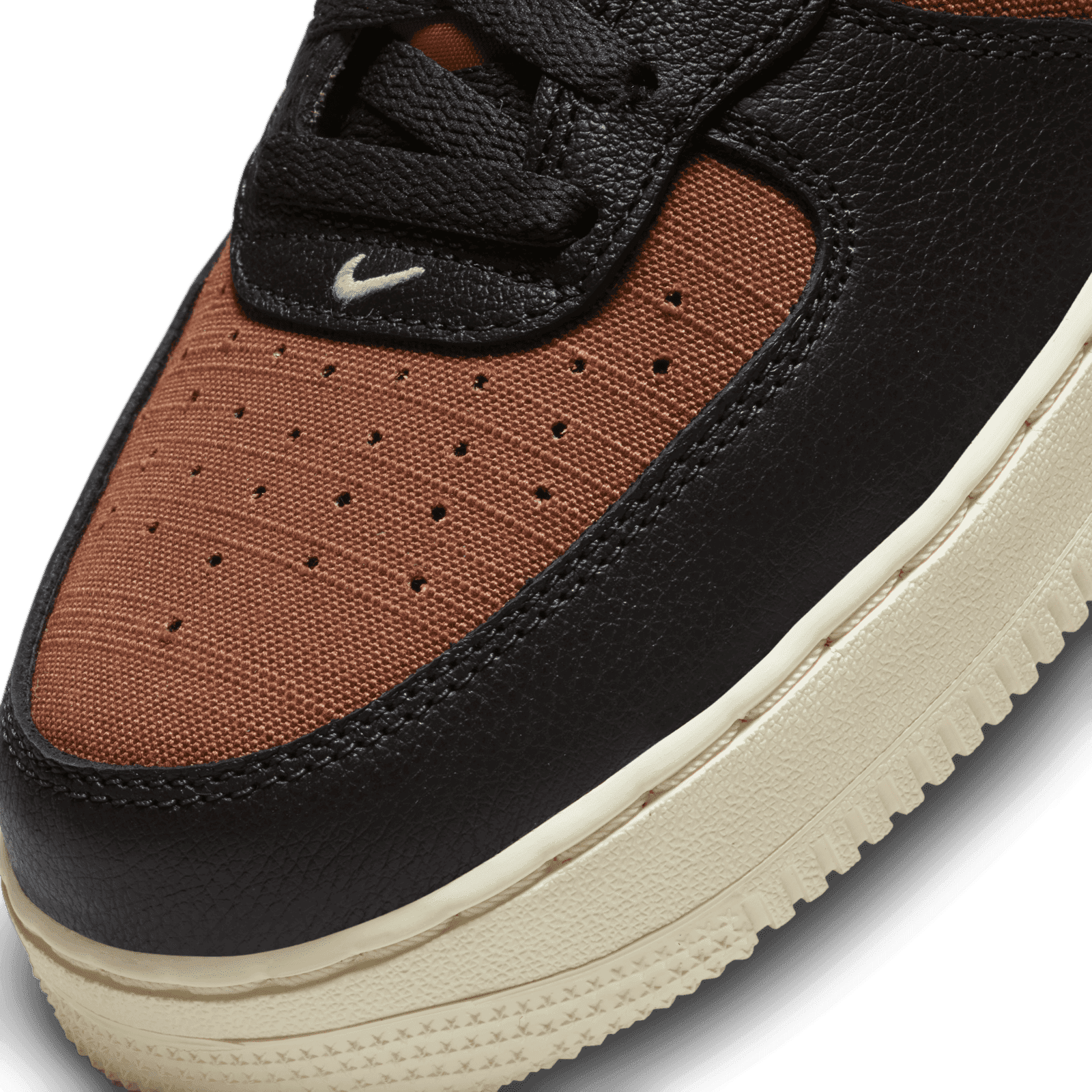 Size 8- Nike Air Force 1 Mid 07\' Vintage Off-Noir Pecan DQ8766-001 (No Box Lid) Nike Air Force 1 Mid Certified Fresh Off Noir Pecan - DQ8766-001 main image 2