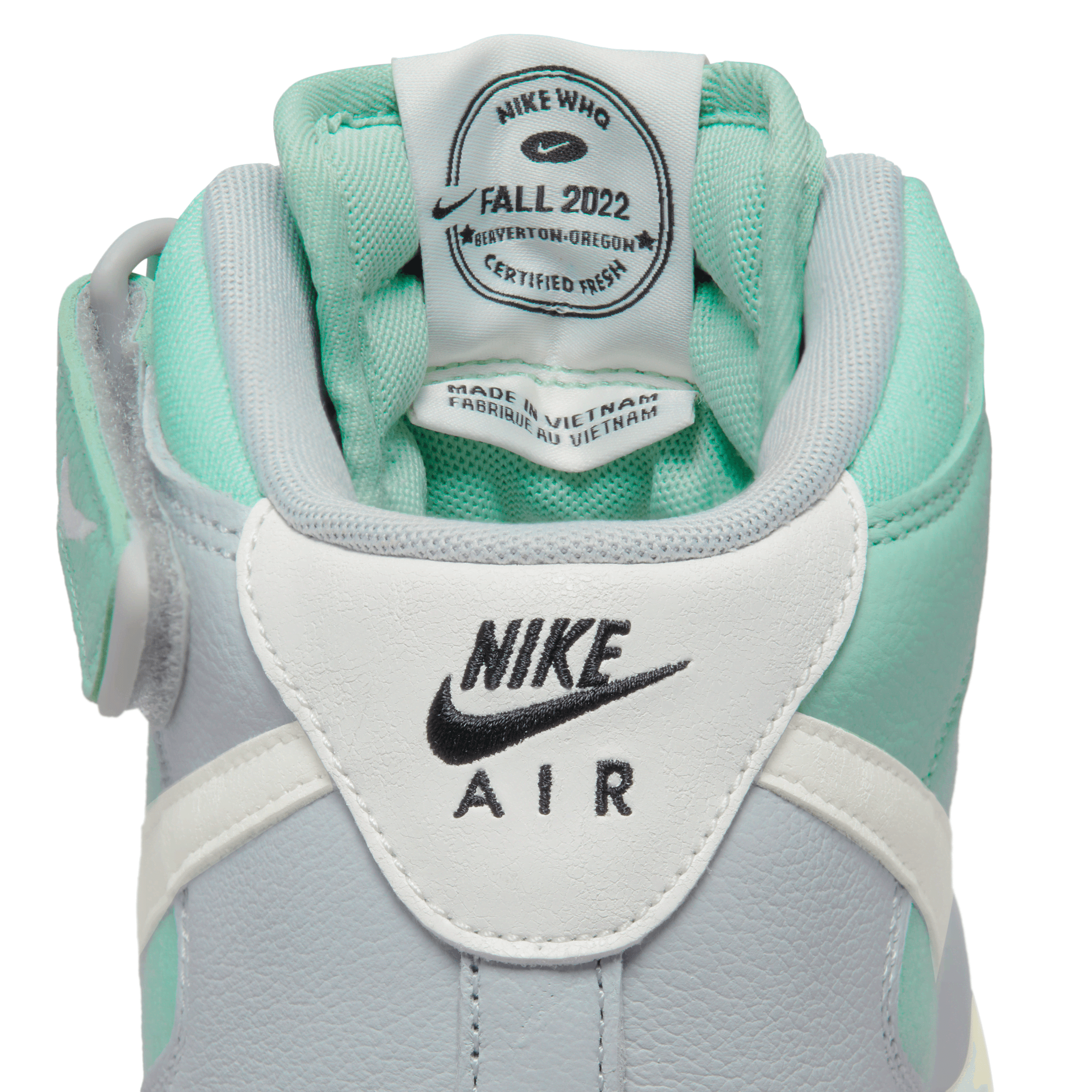 Nike Air Force 1 Mid Certified Fresh Grey Fog Enamel Green 