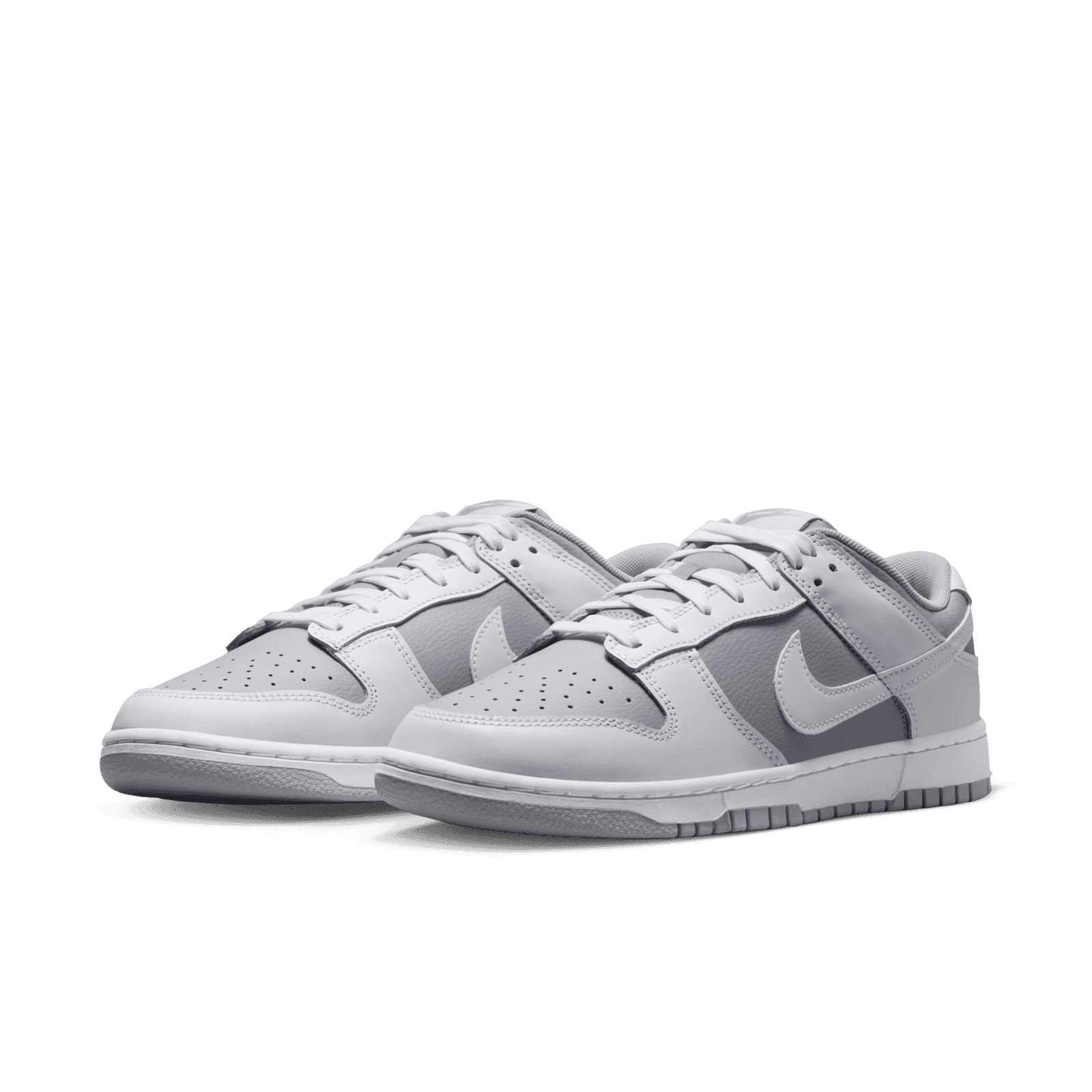 Pristine Grey And White Hues Adorn The Nike Dunk Low