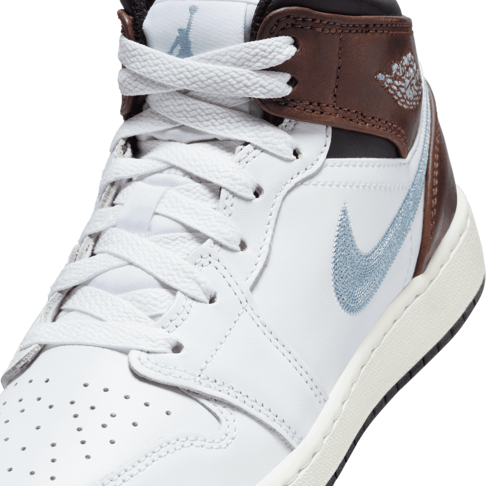 Air Jordan 1 Mid SE GS 'White Blue Grey' - FQ8162-142