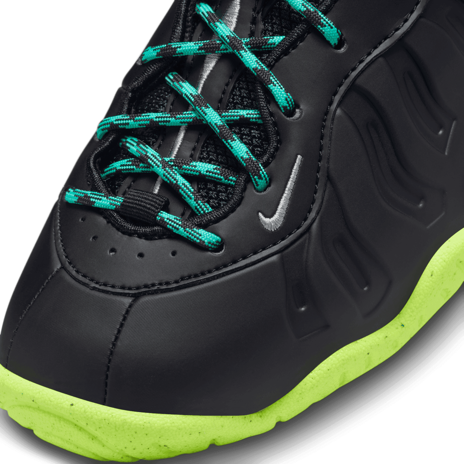 nike air foamposite one black barely green