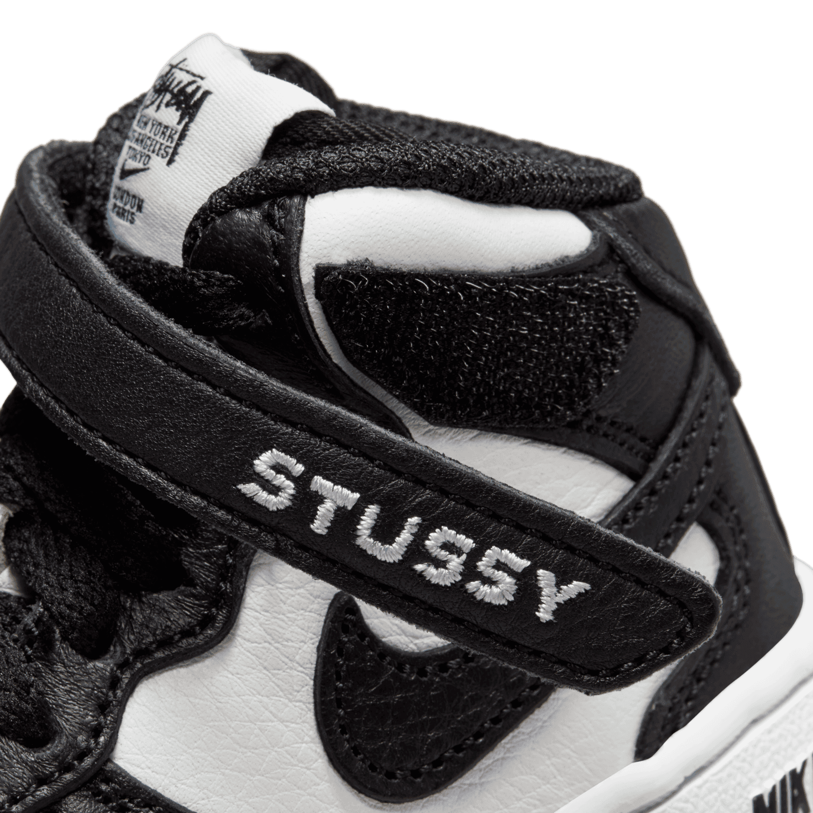 Nike Stussy x Air Force 1 Mid 'Black White' (TD) - DN4160-002