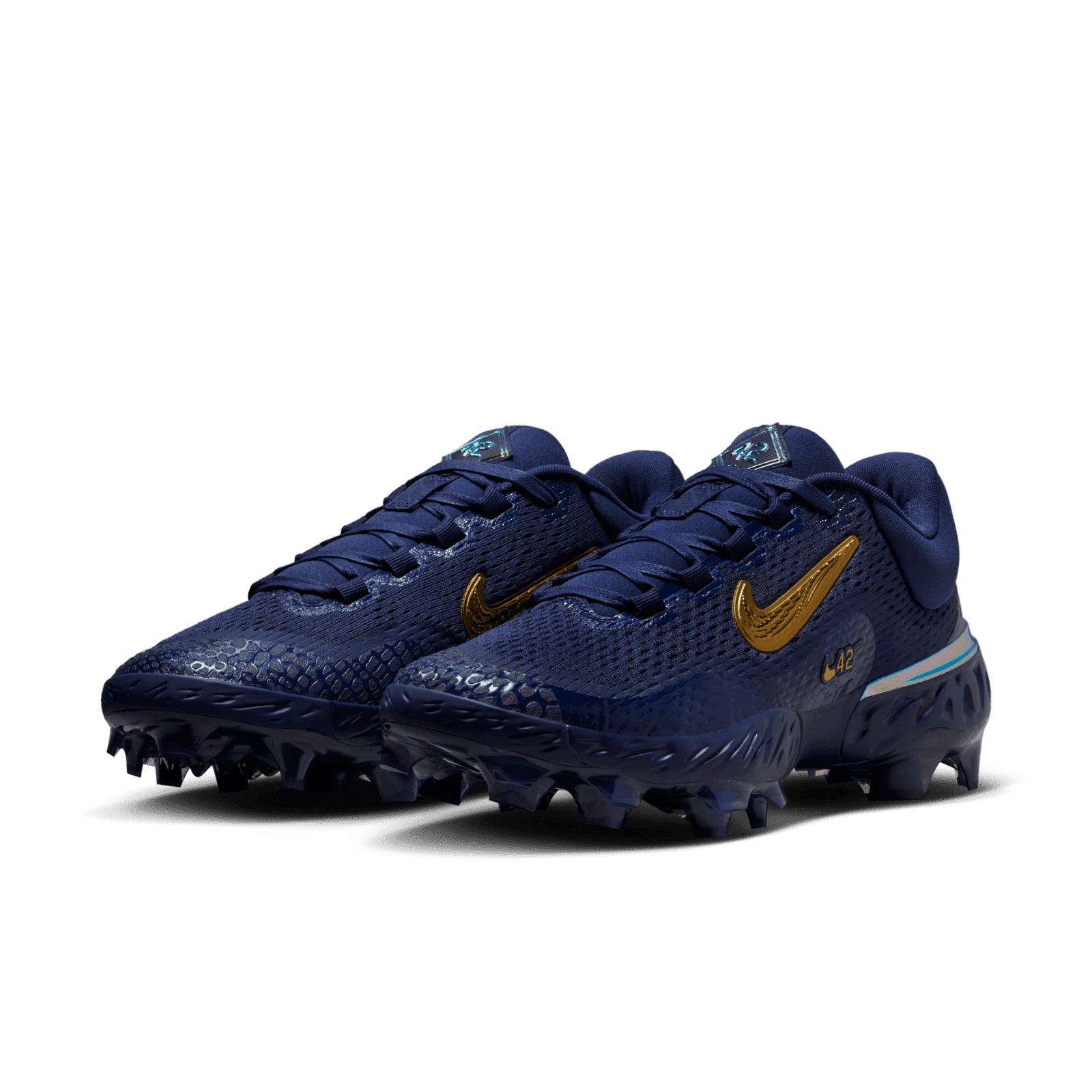 Size 12 - Nike Alpha Huarache Elite 4 High Jackie Robinson Day HF5392-400 Nike Alpha Huarache Elite 4 Jackie Robinson MCS Cleats Size  main image 2