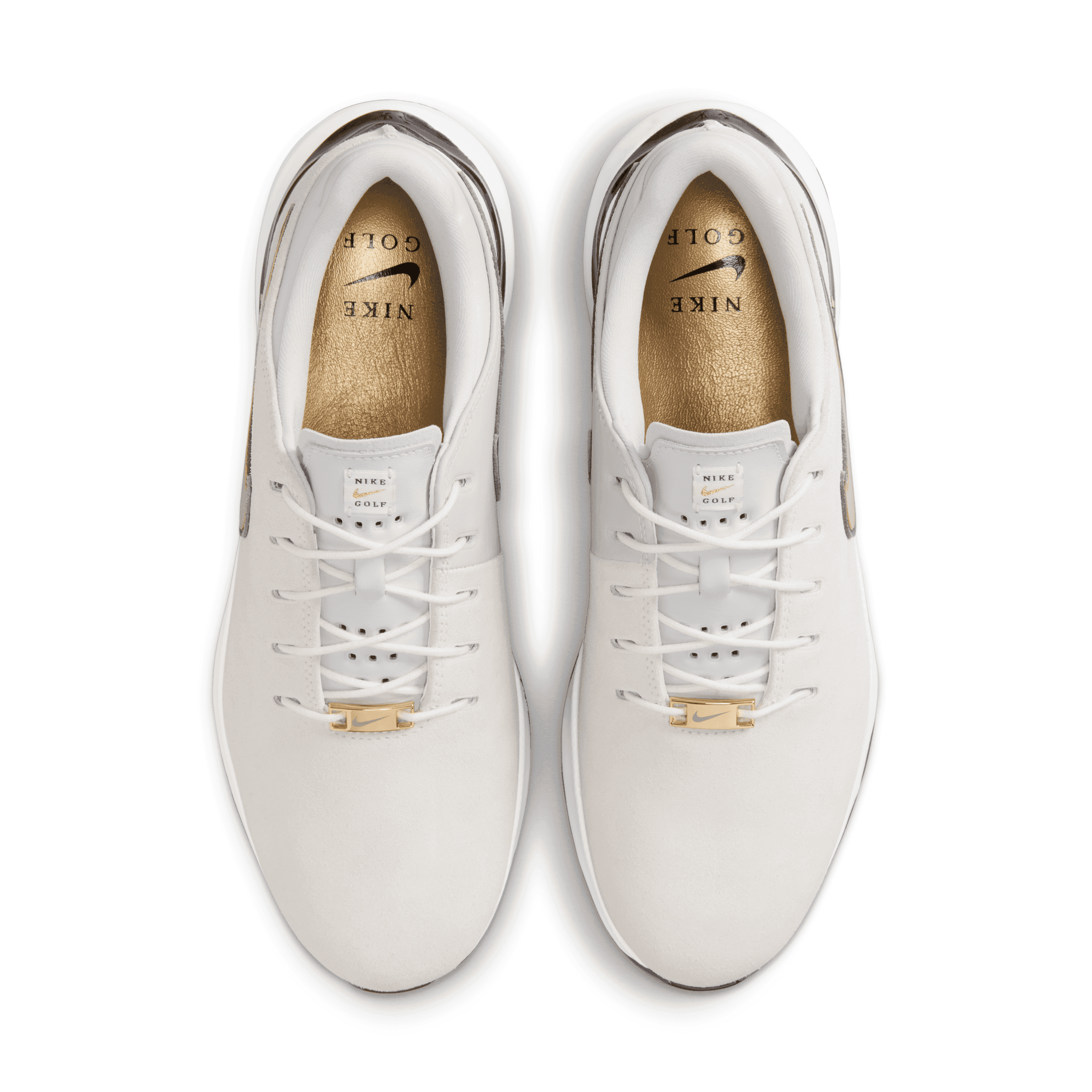 Nike Air Zoom Victory Tour 3 White Gold Leather NEW FQ3274 107 Men’s Nike Golf Shoes Air Zoom Victory Tour 3 White Yellow Mens  main image 2
