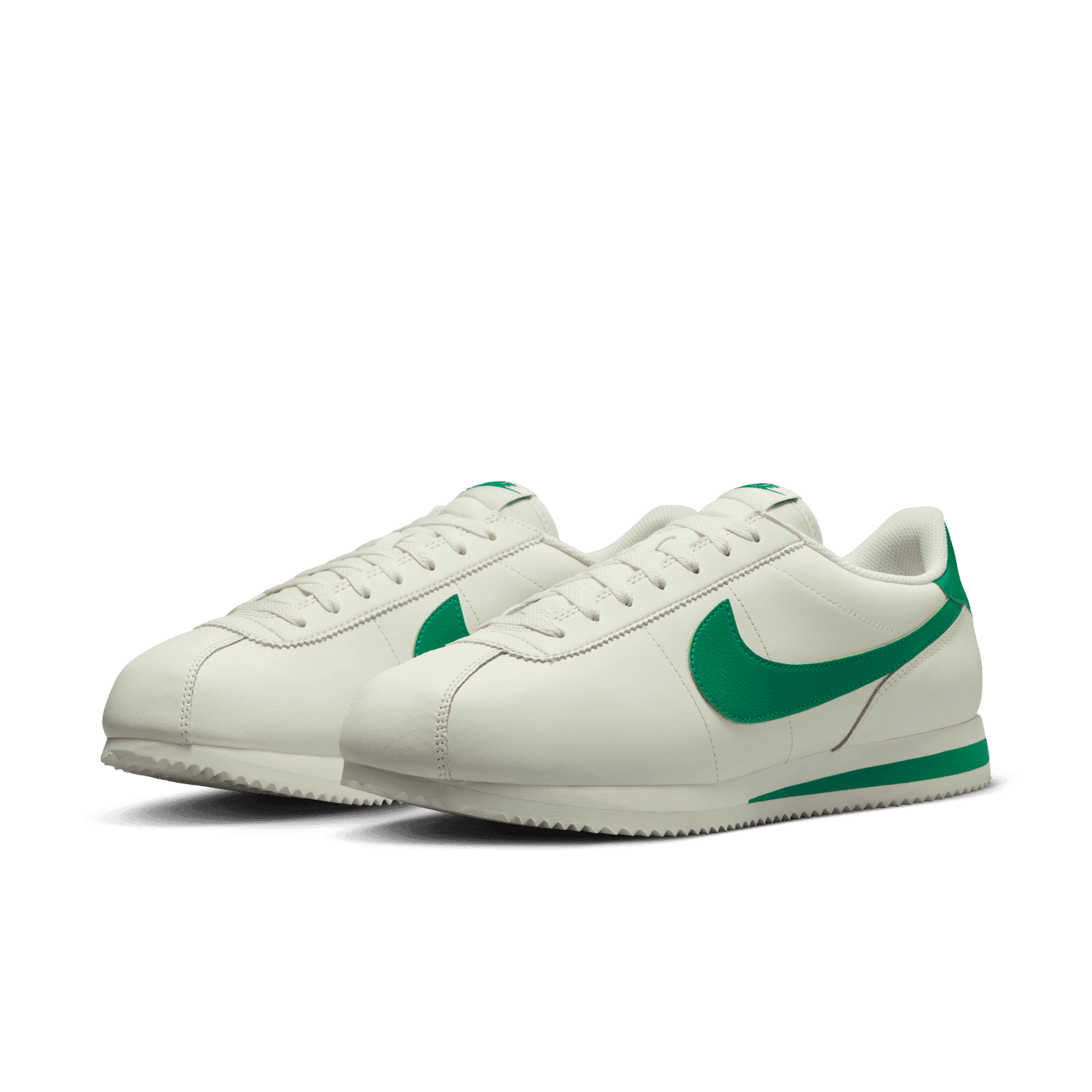 nike cortez white green