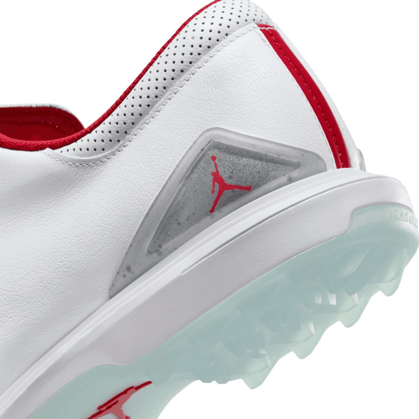 Nike Air Jordan ADG 5 Spikeless Golf Shoes White Red FQ6642-101 Men SZ 10.5 NWOB Nike Jordan ADG 5 PGA Golf Masters White Fire Red Silver  main image 4