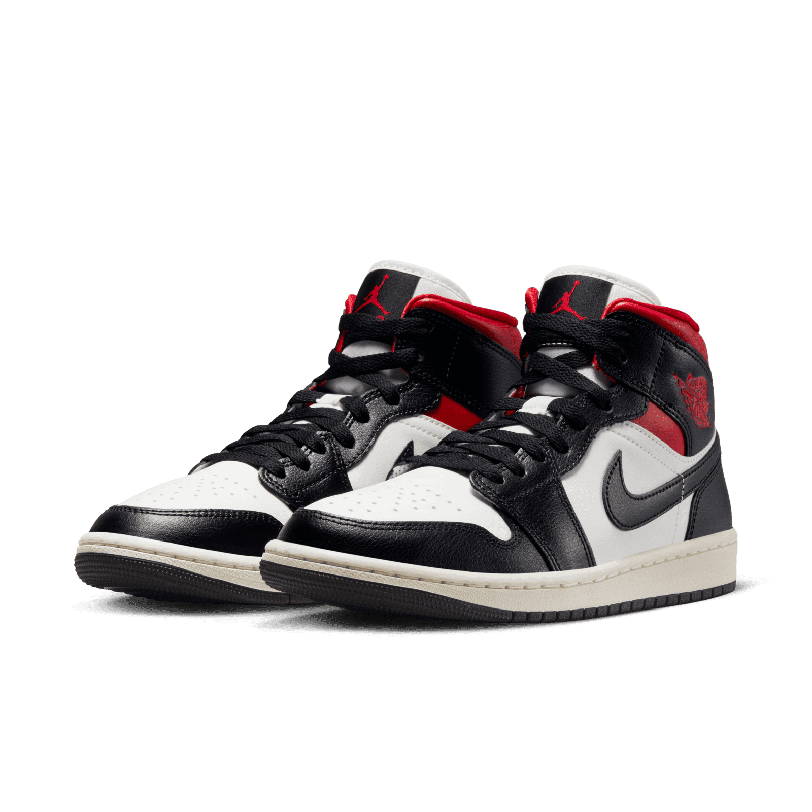 Nike Air Jordan 1 ホワイト/ブラック/レッド Air Jordan 1 Mid Black Gym Red (W) - BQ6472-061 Raffles & Where to Buy