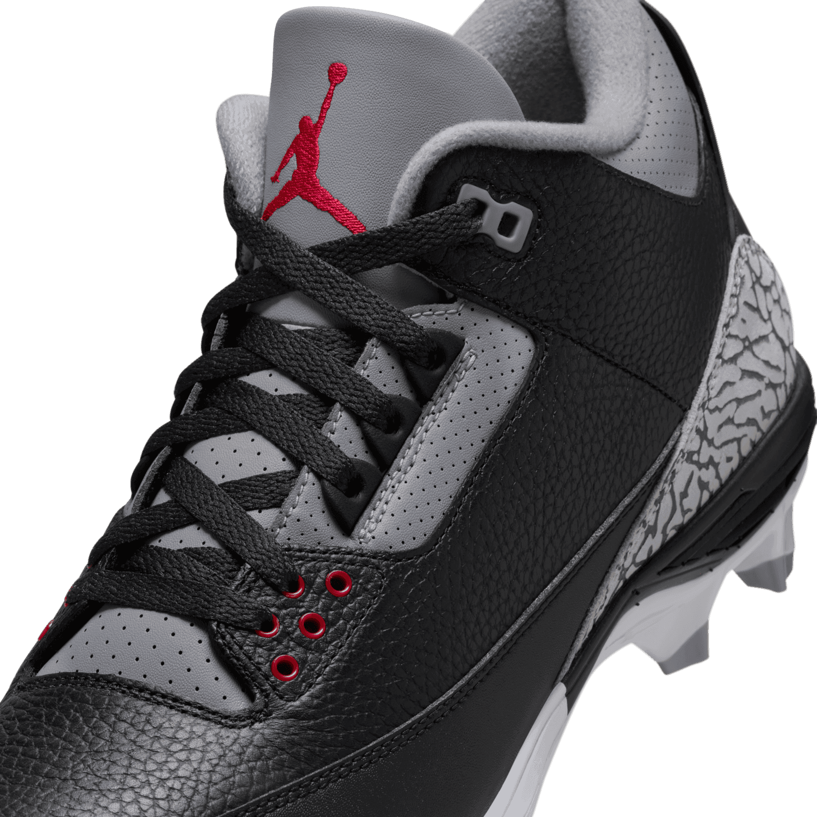 Air Jordan 3 Retro TD Mens Size 8 Mid Black Cement Football Cleats FZ8626-001‎ Nike Air Jordan 3 Mid TD Football Cleats Black Cement FZ8626  main image 3