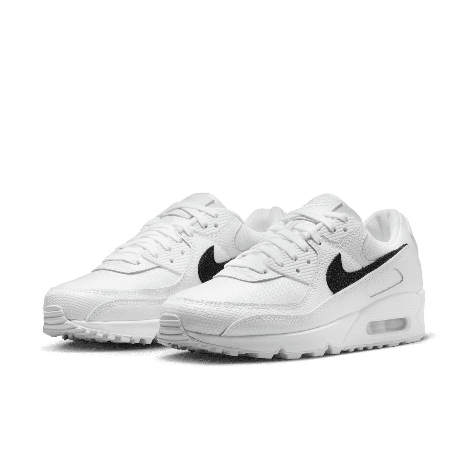 Nike air max 2025 white with black swoosh