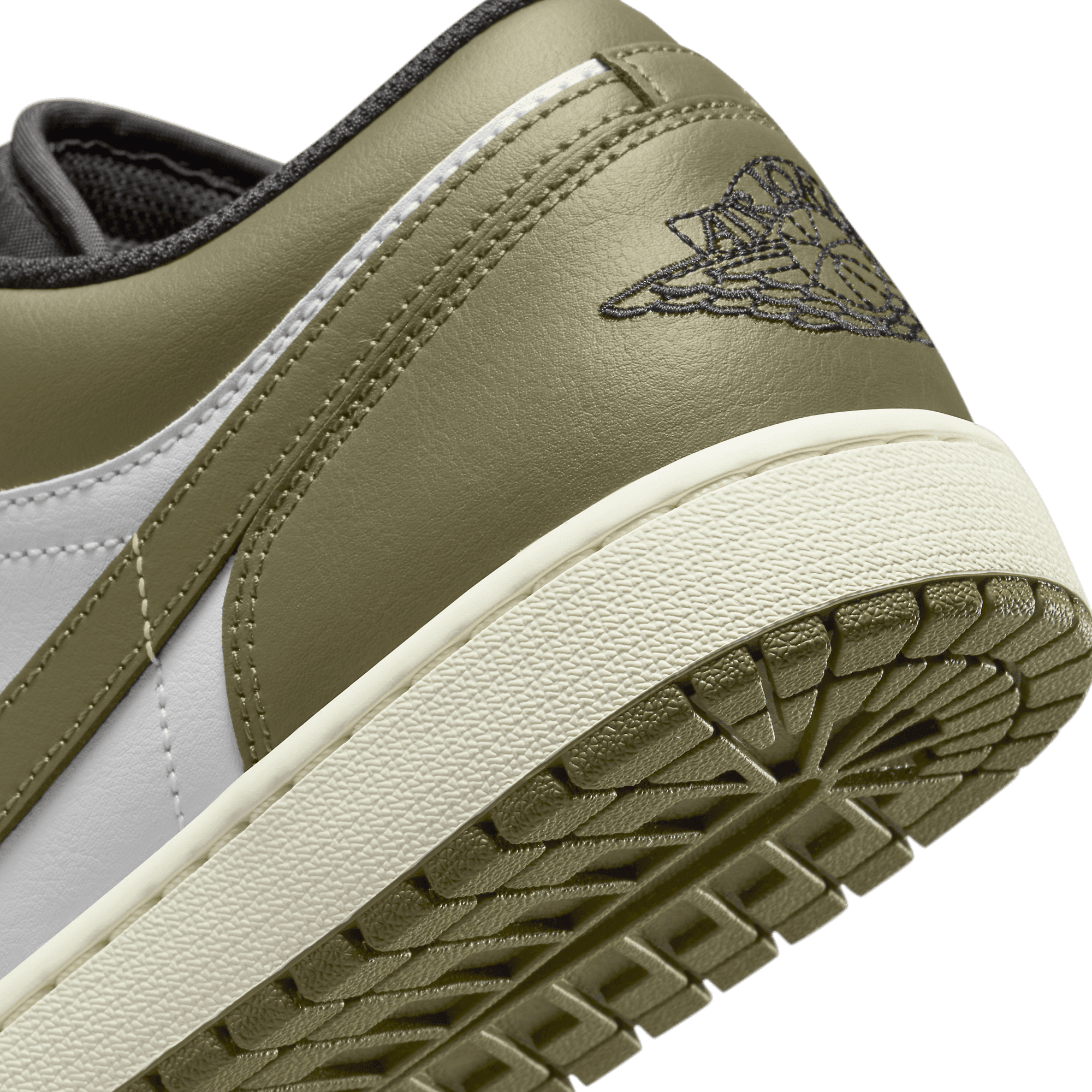 Air Jordan 1 Low Black Toe Medium Olive - 553558-092