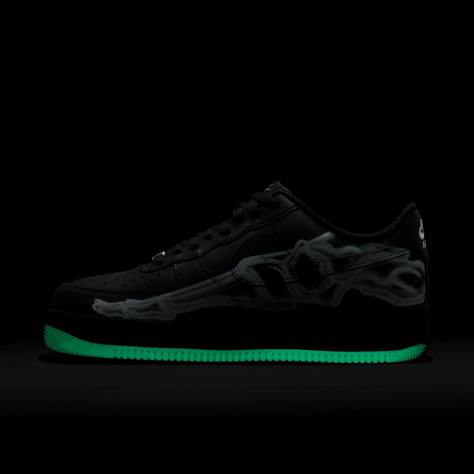 Nike air force 1 skeleton glow in the dark sale