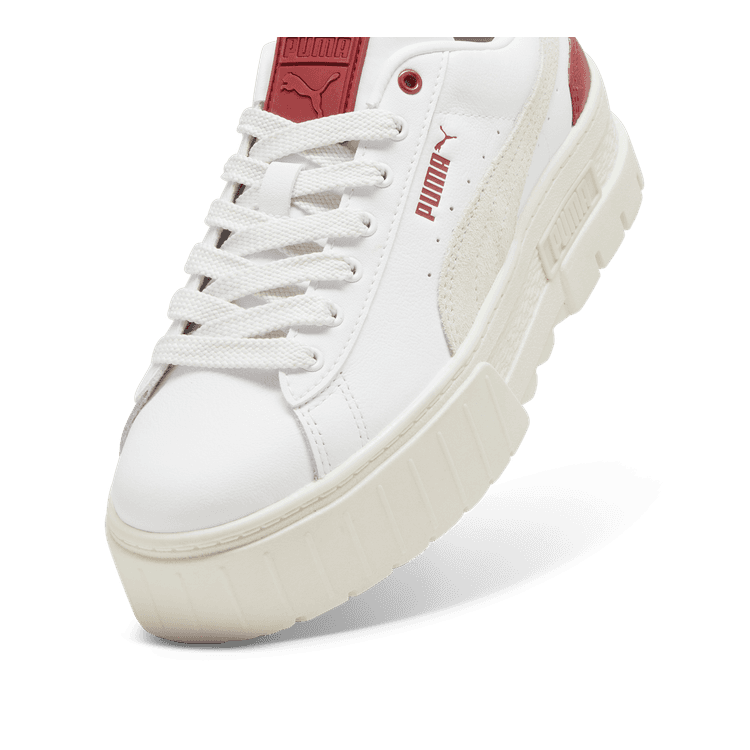 PUMA Mayze Leather Sneakers in White/Intense Red - 381983-48