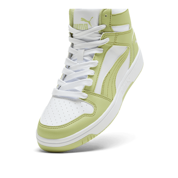 PUMA Rebound LayUP SL Sneakers in White/Pistachio Green  display picture 1