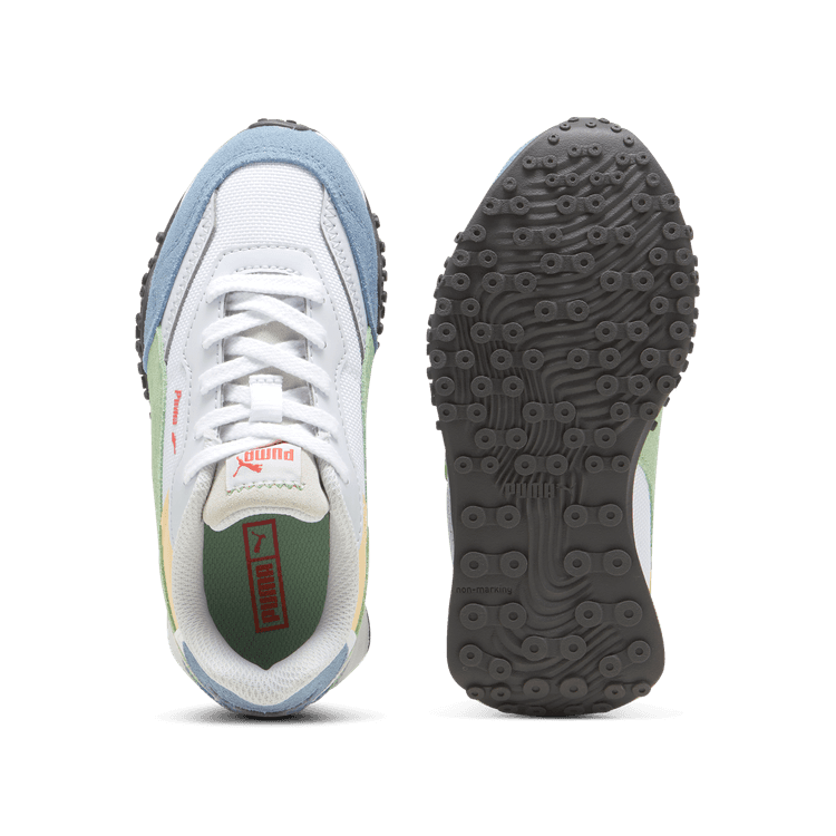 PUMA Blktop Rider BTS Sneakers in White/Pure Green/Zen Blue (PS