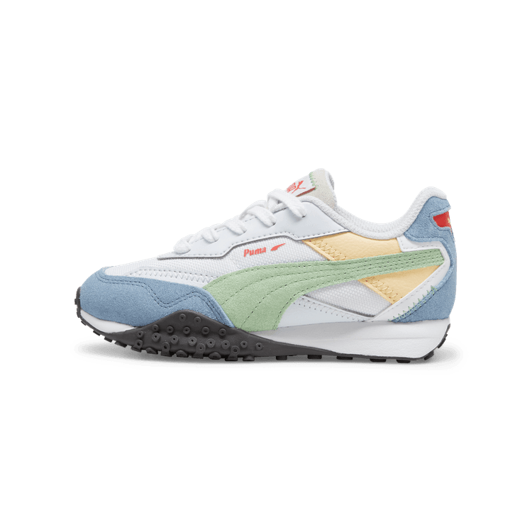 PUMA Blktop Rider BTS Sneakers in White/Pure Green/Zen Blue (PS