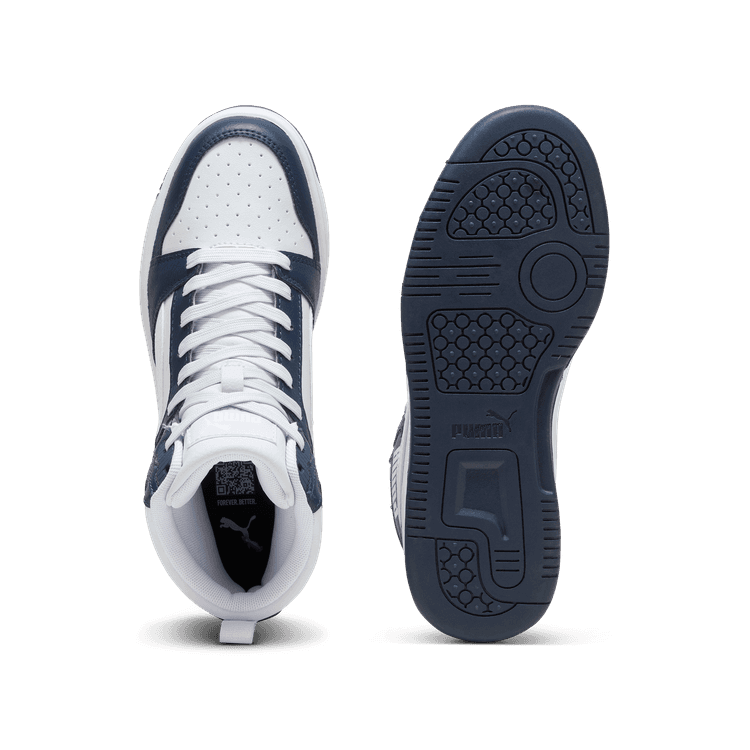 PUMA Rebound V6 Mid Sneakers in Dark Blue (GS) - 393831-17 Release