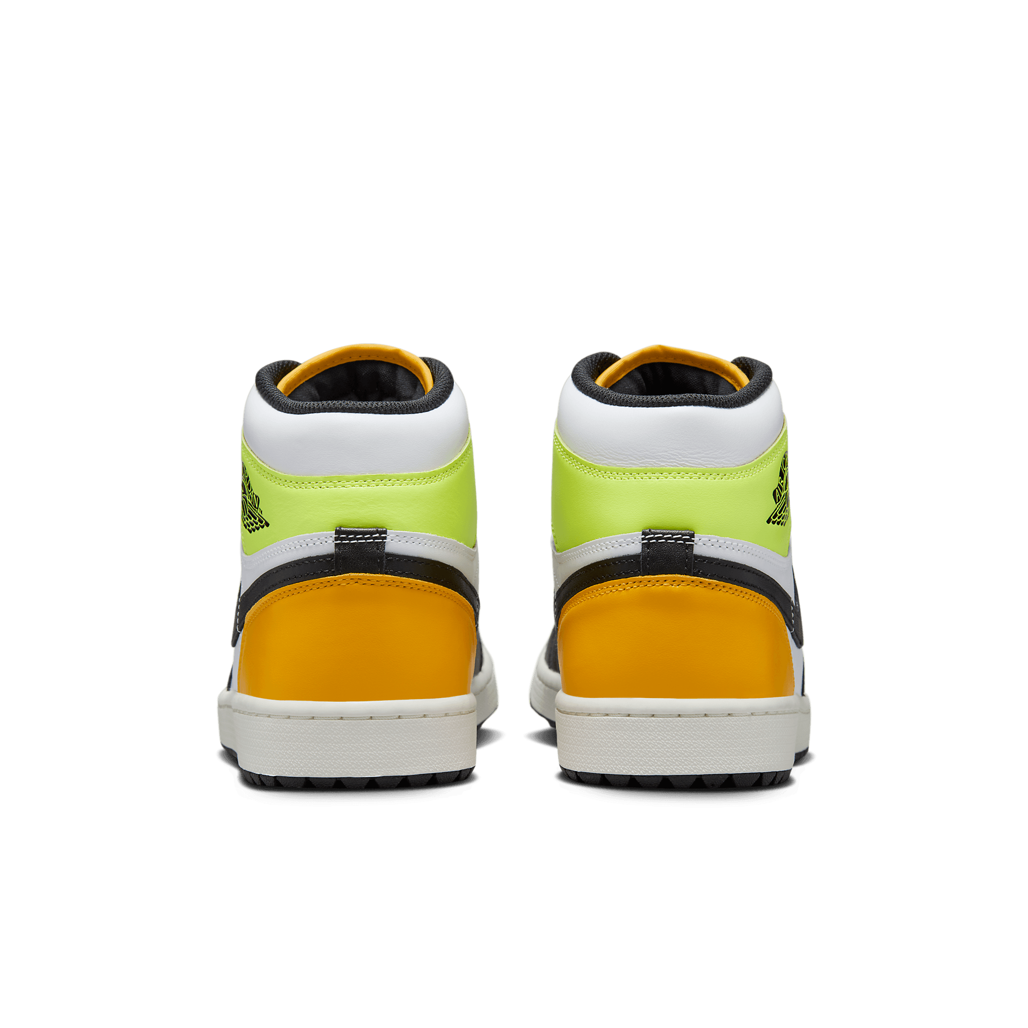 Air Jordan 1 Retro High Golf Shoes Size 10 Men White Black Volt Gold DQ0660-105 Nike Air Jordan 1 High Golf Shoes Men Volt University Gold  main image 2