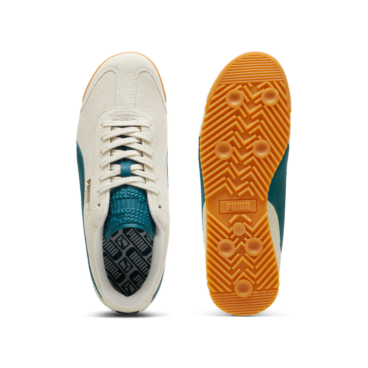 PUMA Roma Suede Sneakers in Alpine Snow/Cold Green/Gum - 398635-02