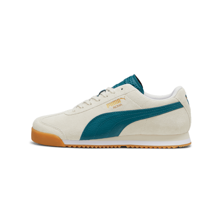 PUMA Roma Suede Sneakers in Alpine Snow/Cold Green/Gum - 398635-02