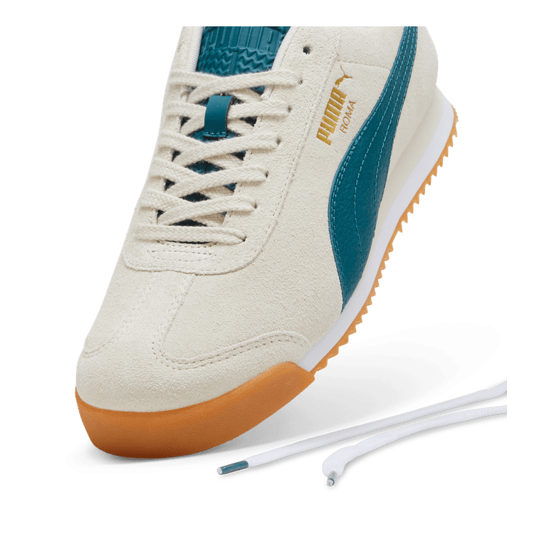 PUMA Roma Suede Sneakers in Alpine Snow/Cold Green/Gum - 398635-02