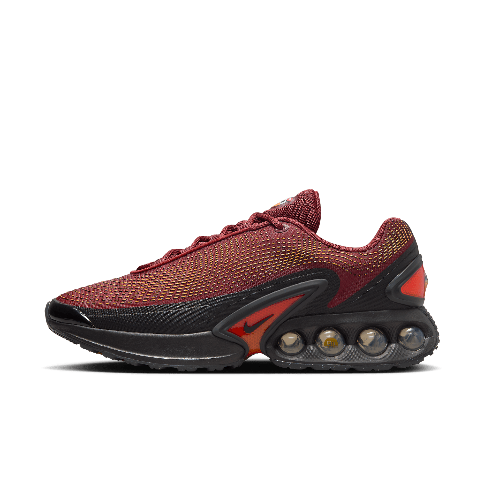 gold black and red air max