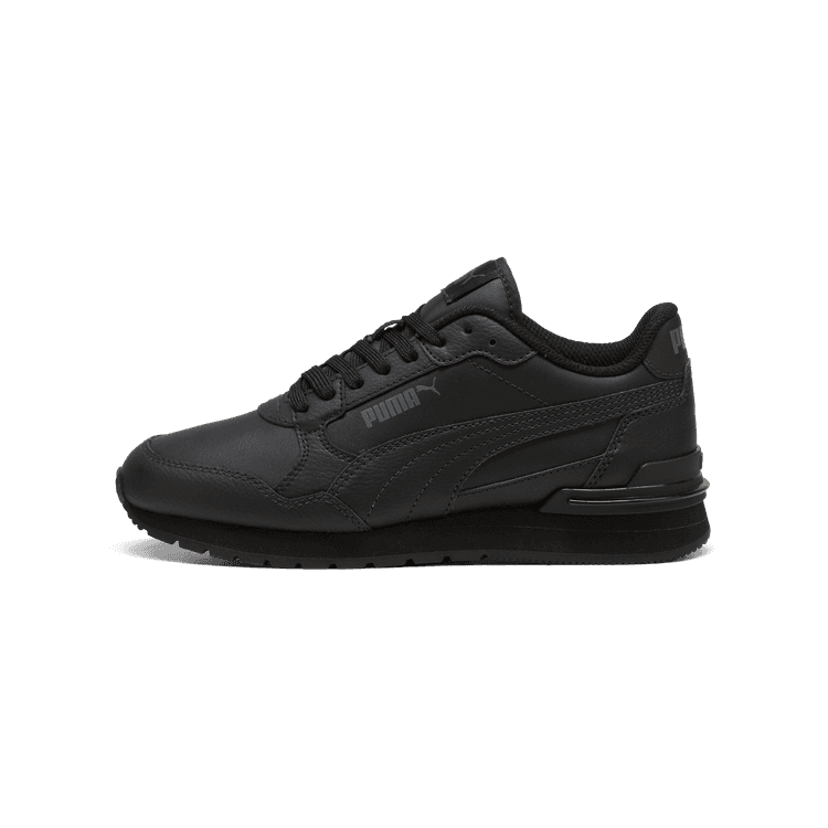 PUMA ST Runner v4 Leather Sneakers in Black/Shadow Grey (GS