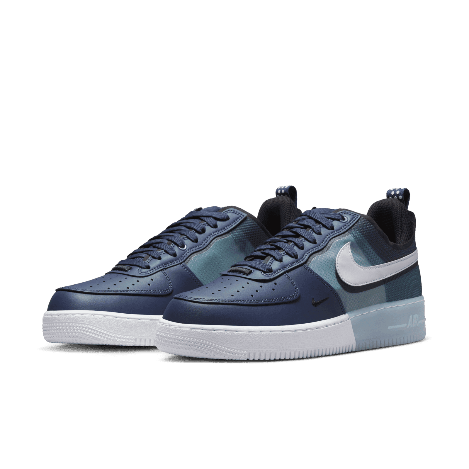 Nike Air Force 1 Low React \'Midnight Navy White Black\' Men’s Size 5.5 DM0573-400 Nike Air Force 1 React  main image 2