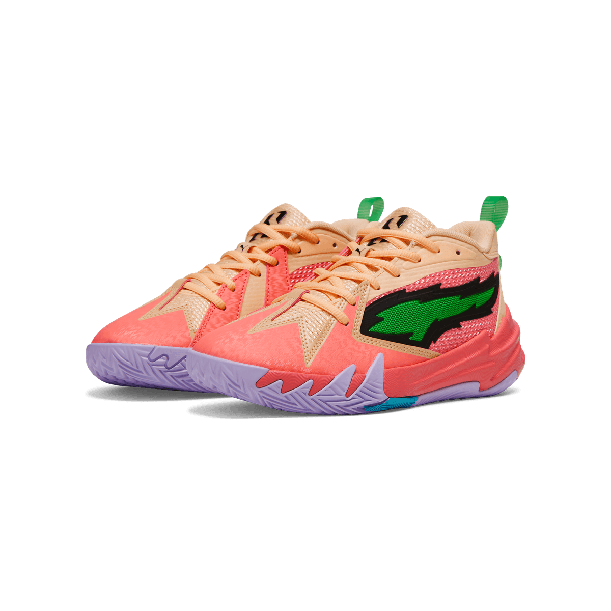 PUMA Scoot Zeros Georgia Peach Basketball in Passionfruit/Green