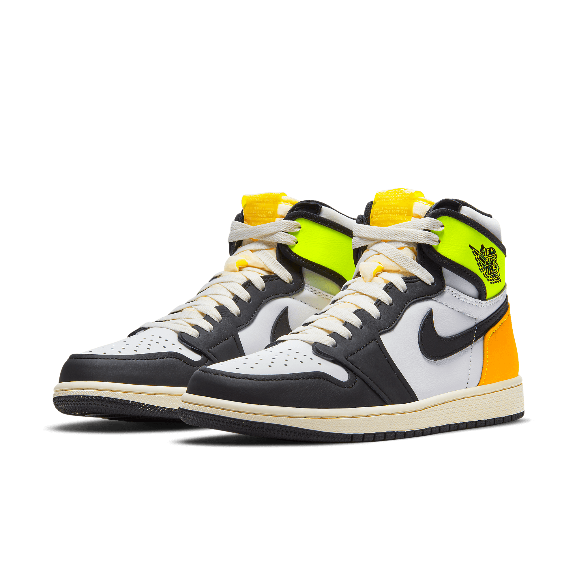 Air Jordan 1 Retro High White Black Volt University Gold - 555088-118