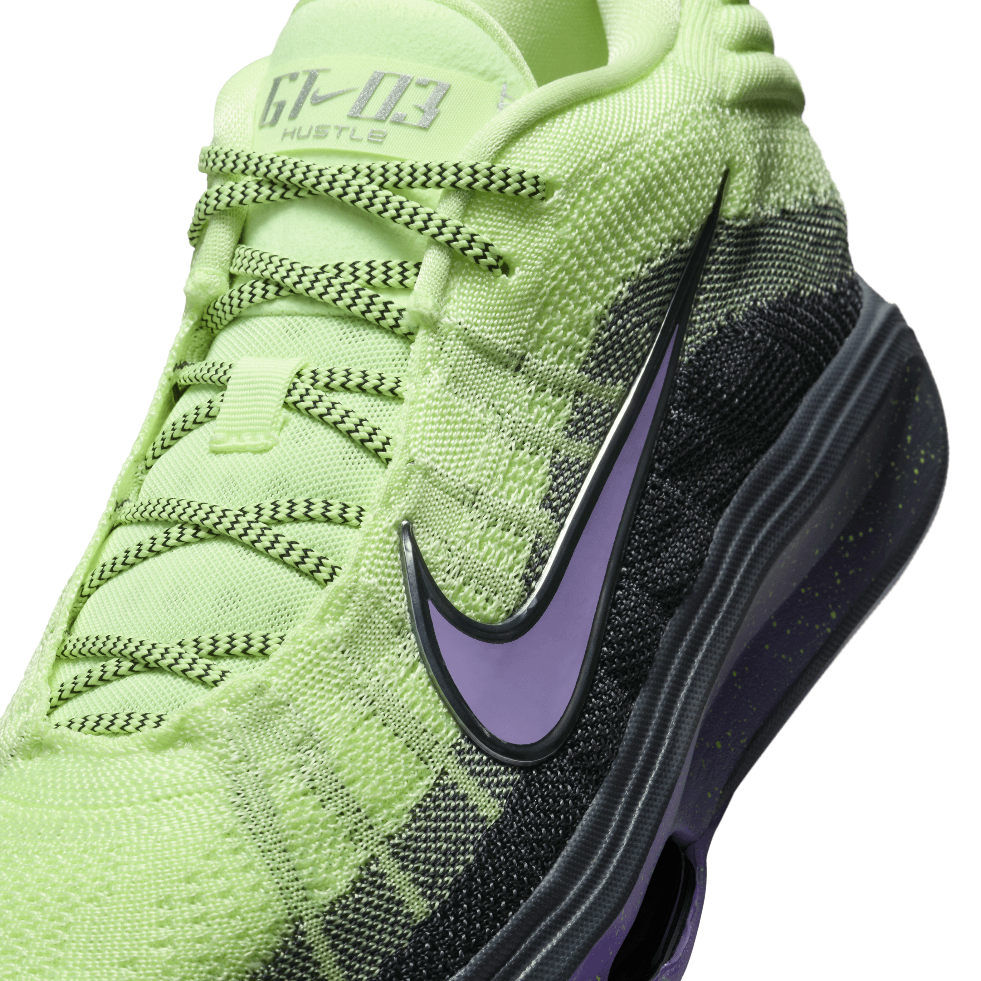 The Victor Wembanyama x Nike GT Hustle 3 Barley Volt Purple Agate