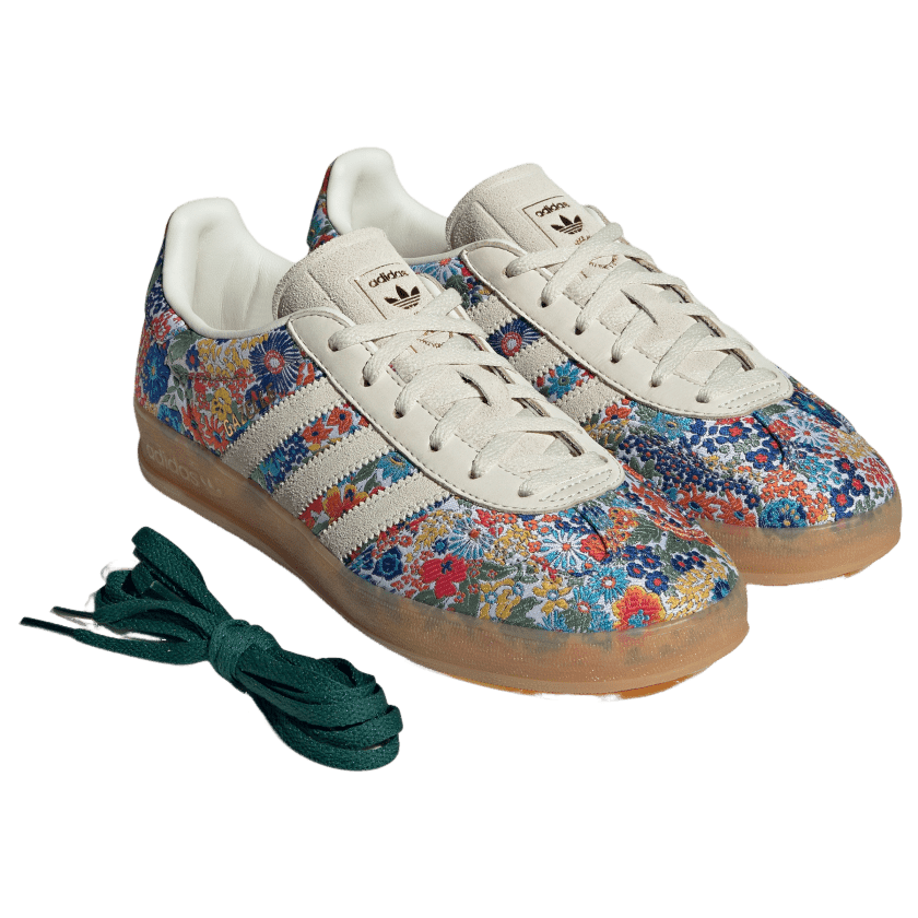 adidas gazelle silver green womens Whimsical Floral Sneakers - Pink