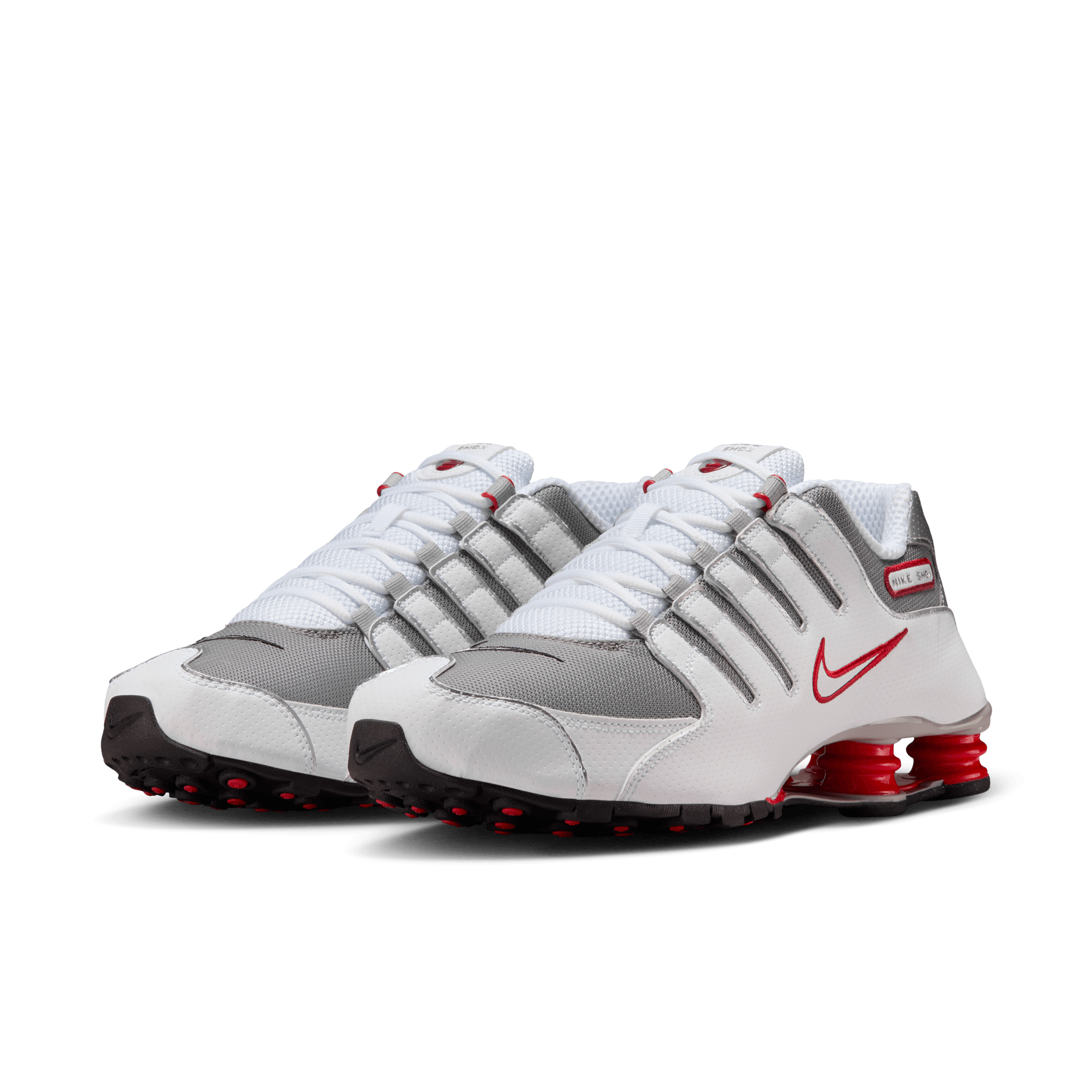 Nike Shox ホワイト/レッド スニーカー 52cb45db-beff-4da3-b9b2-