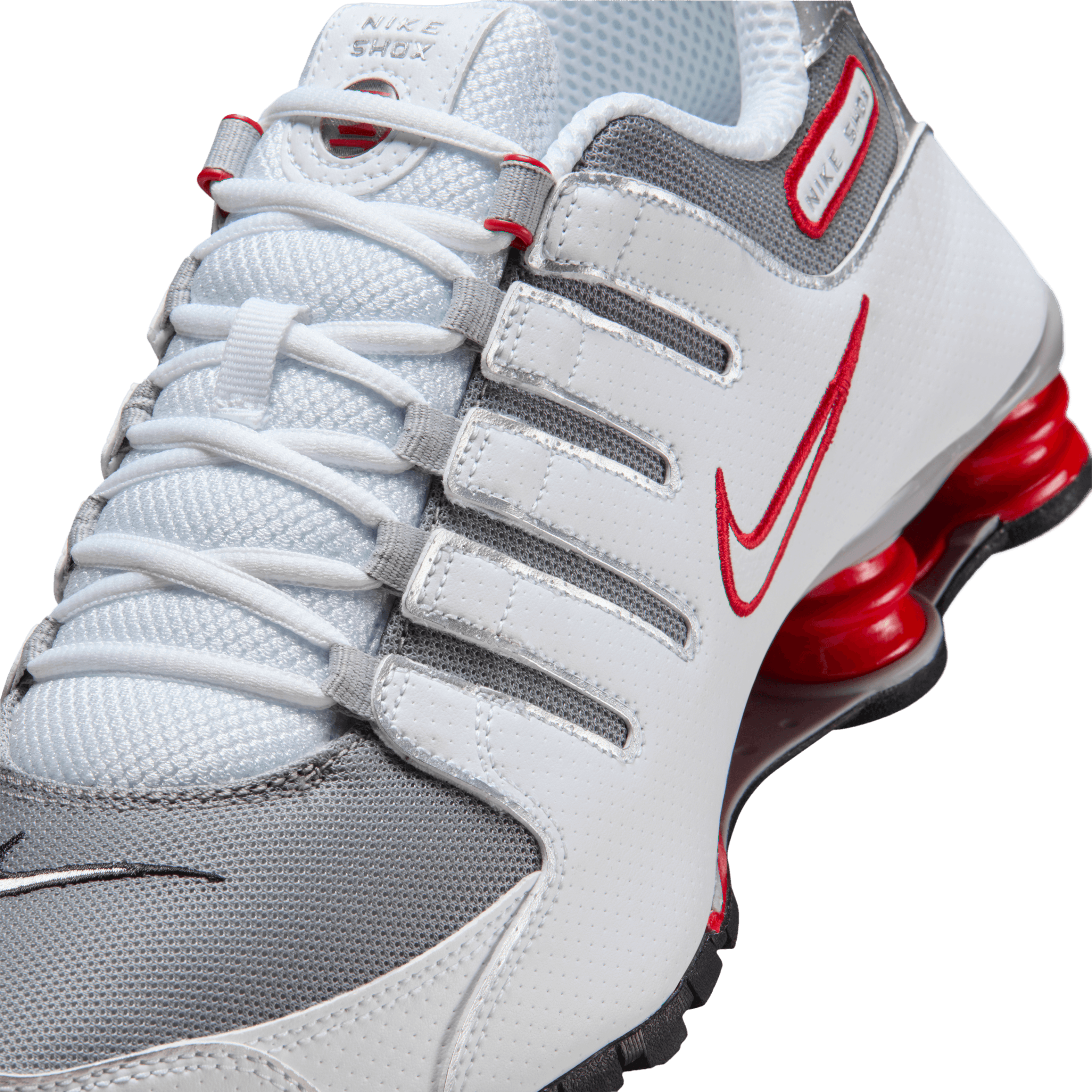 Nike Shox NZ White Sport Red Metallic Silver - 378341-104