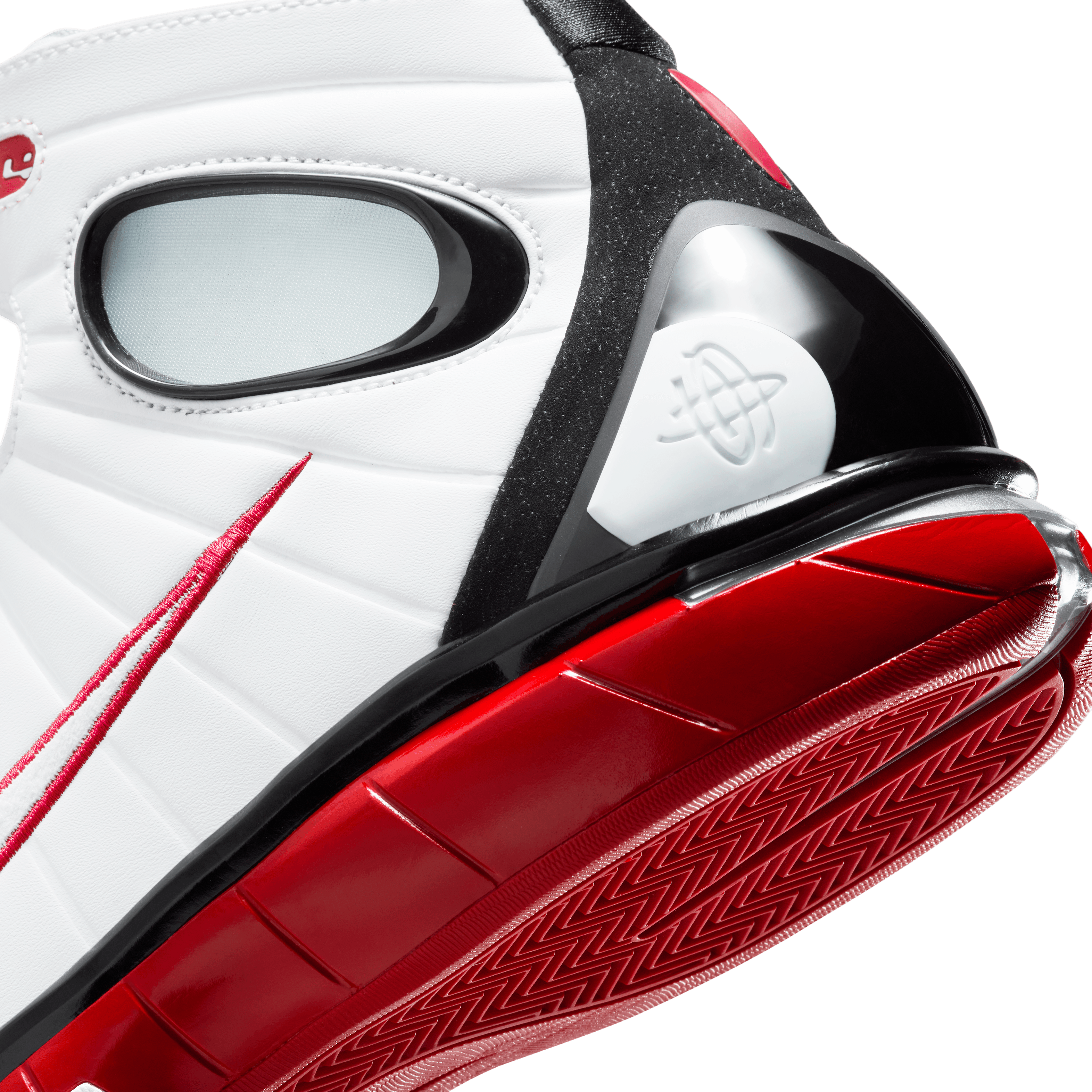 Nike Air Zoom Huarache 2K4 basketball shoes in a white, varsity red, and black Nike Zoom Huarache 2K4 Surfaces in Classic White/Varsity Red  main image 4
